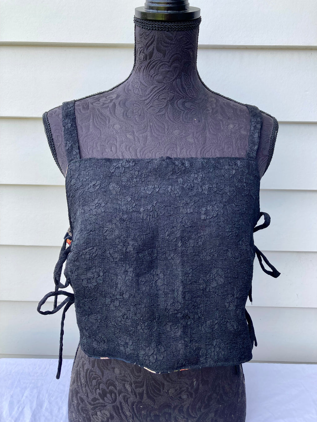 Reversible Quilted Side Tie Tank Top - Size 8 - Dark and Stormy