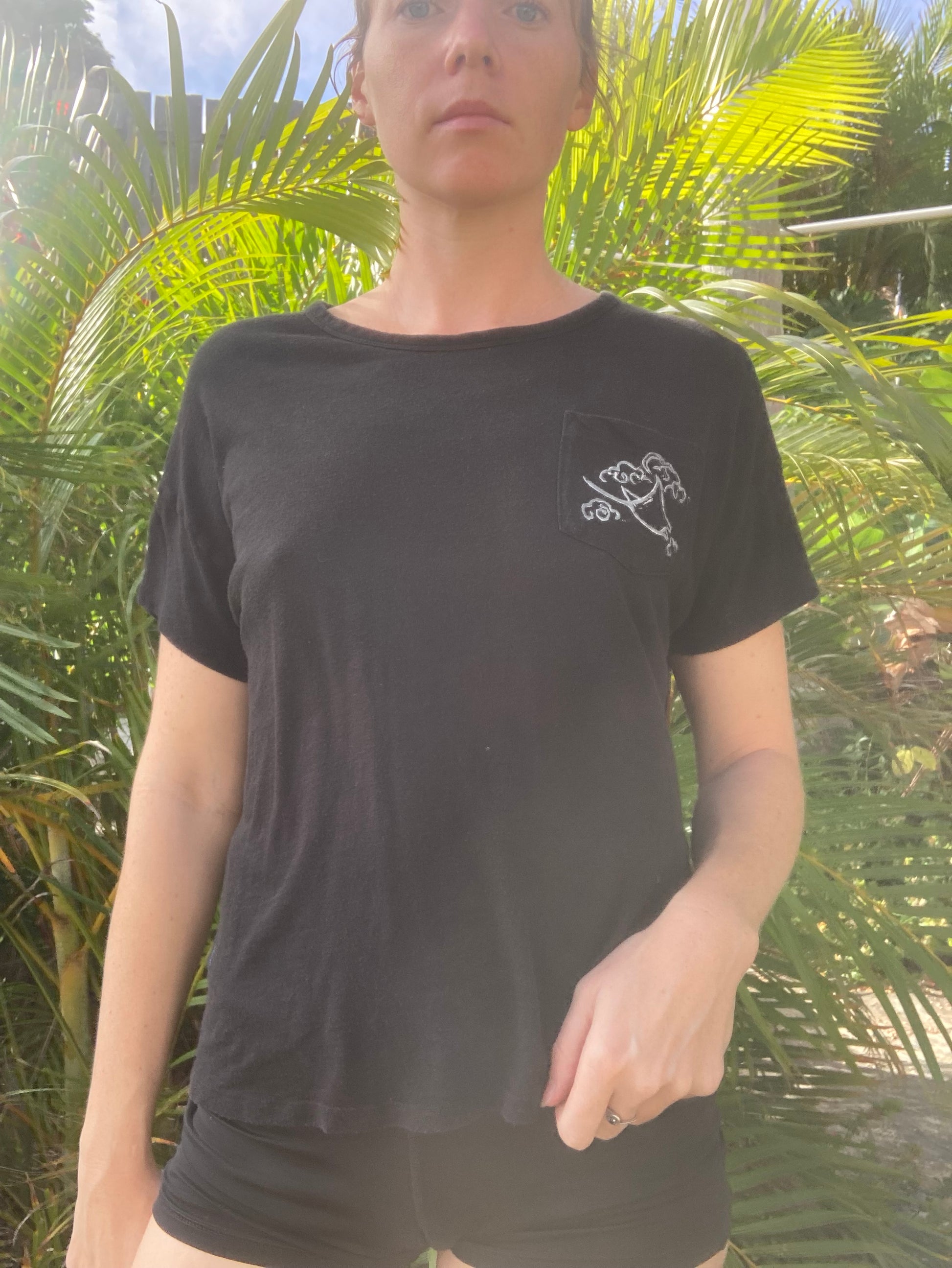 Manta Hand Stamped Tee - Black