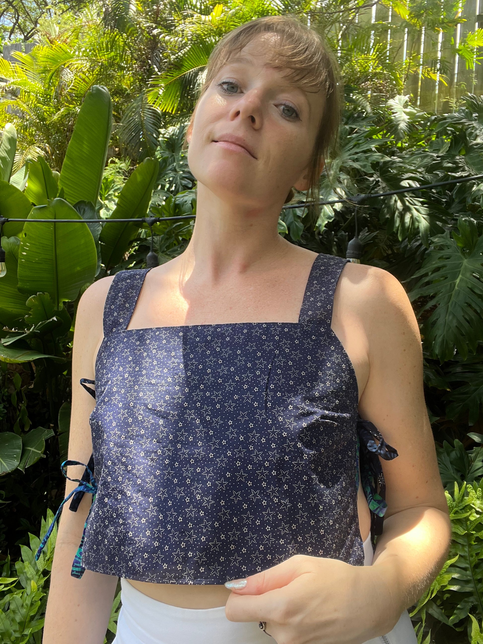 Reversible Side Tie Tank Top - Size 4 - Starry Nights