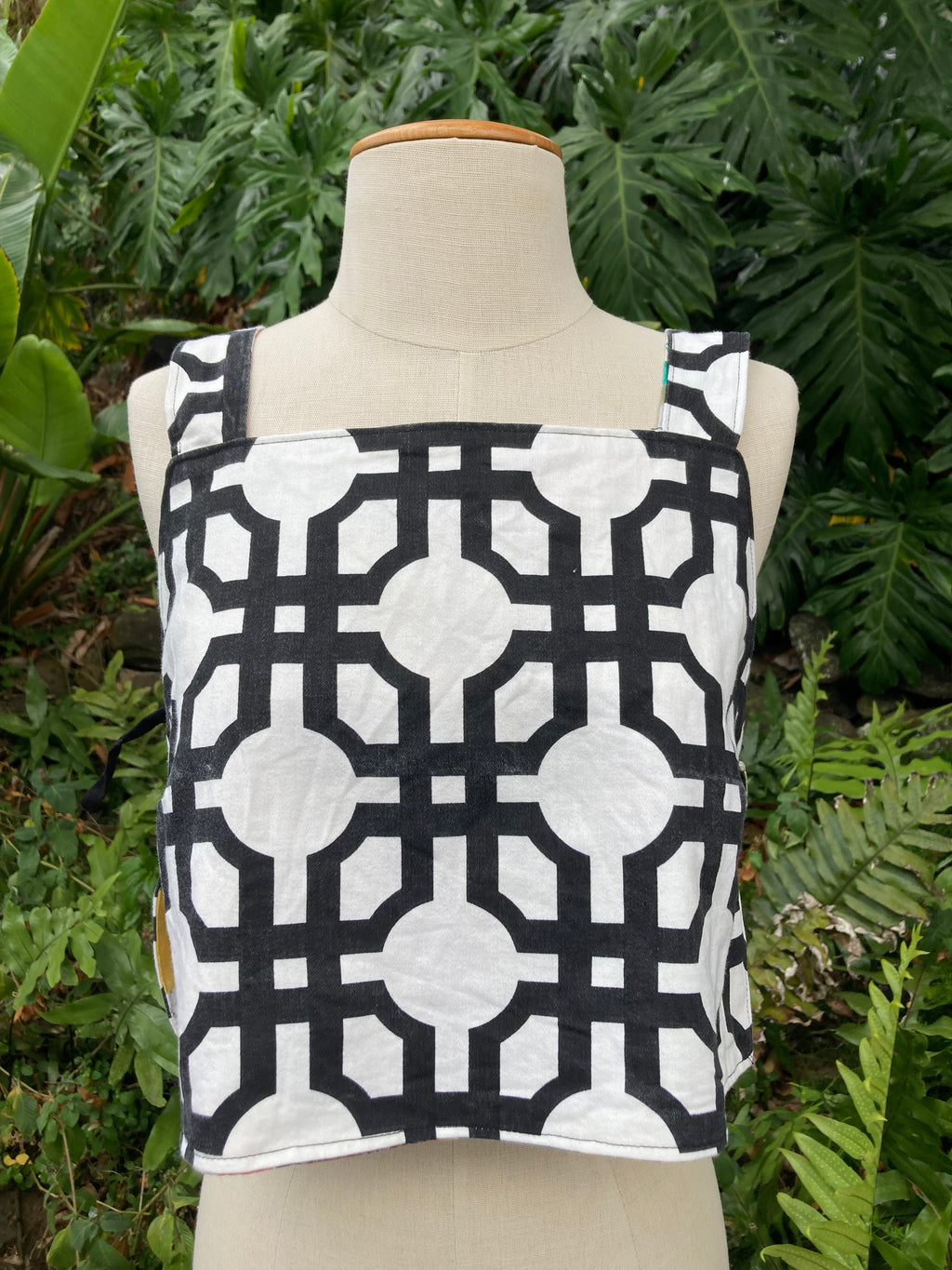 Reversible Quilted Side Tie Tank Top - Size 10 - Rainbow Quilted/Black and White