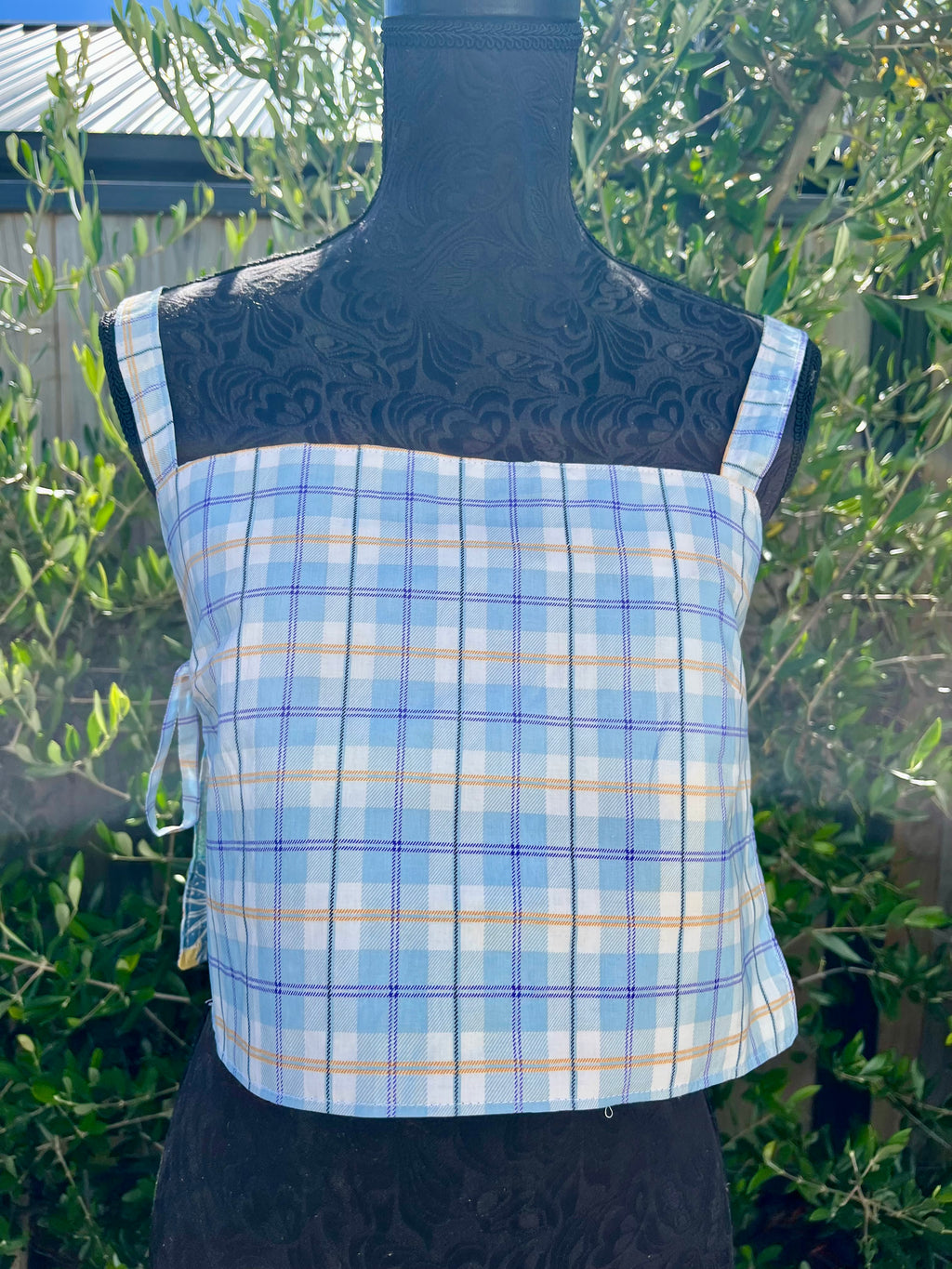 Reversible Quilted Side Tie Tank Top - Size 4 - Blues Hues