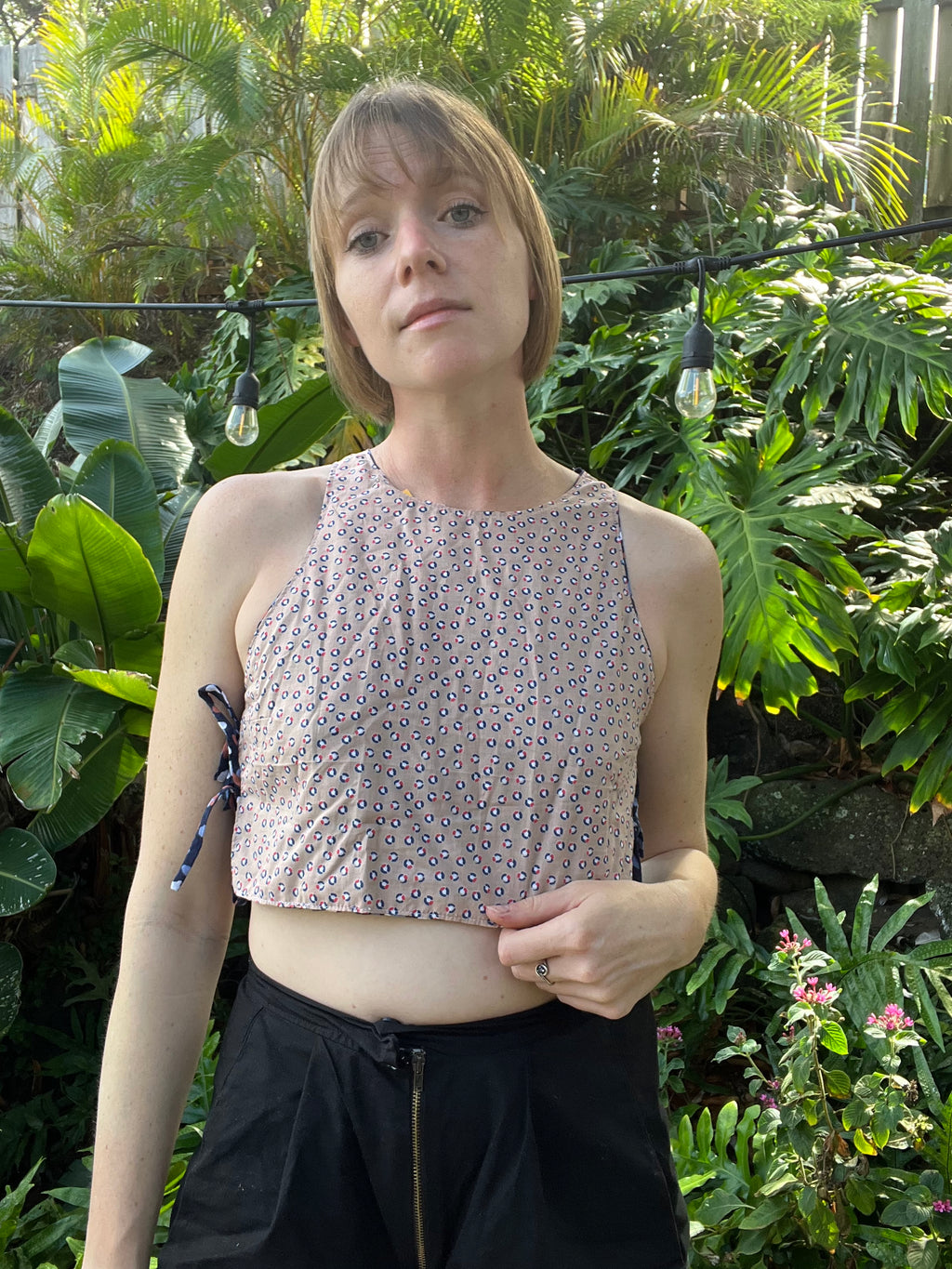 Reversible Side Tie Top - Size 4 - Seeing Spots