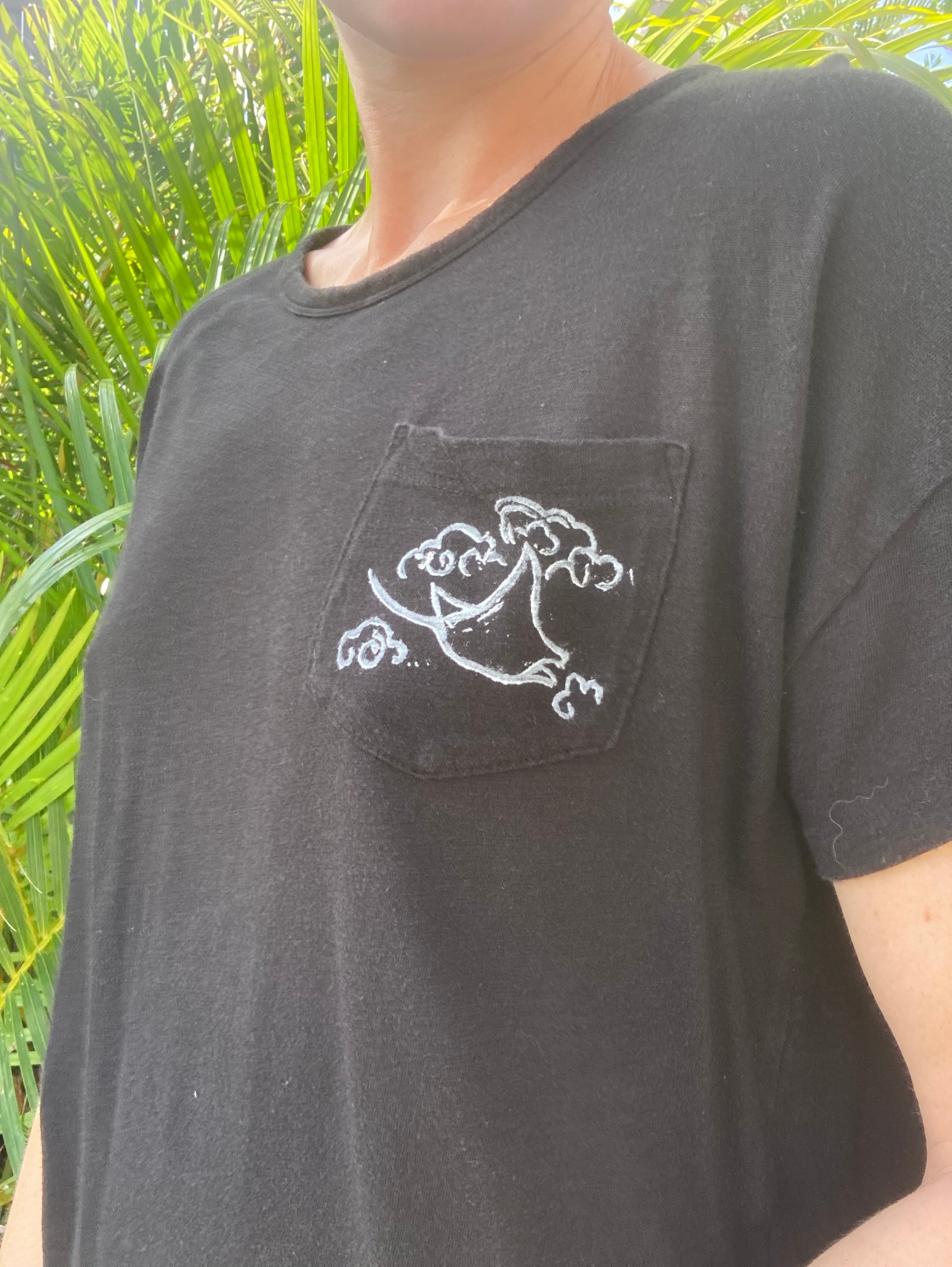 Manta Hand Stamped Tee - Black