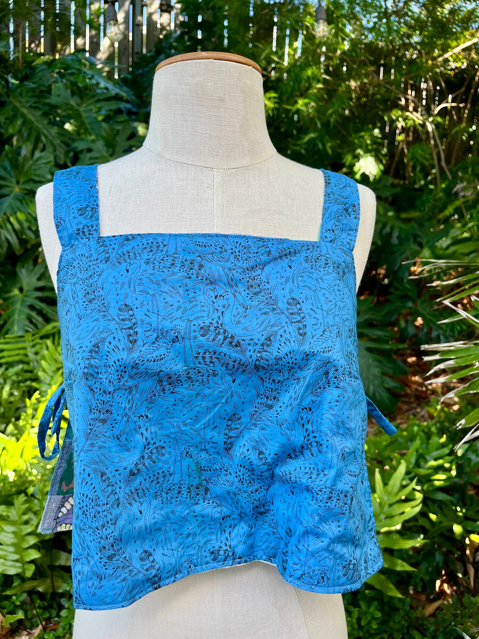 Reversible Quilted Side Tie Tank Top - Size 4 - Purple and Plumage