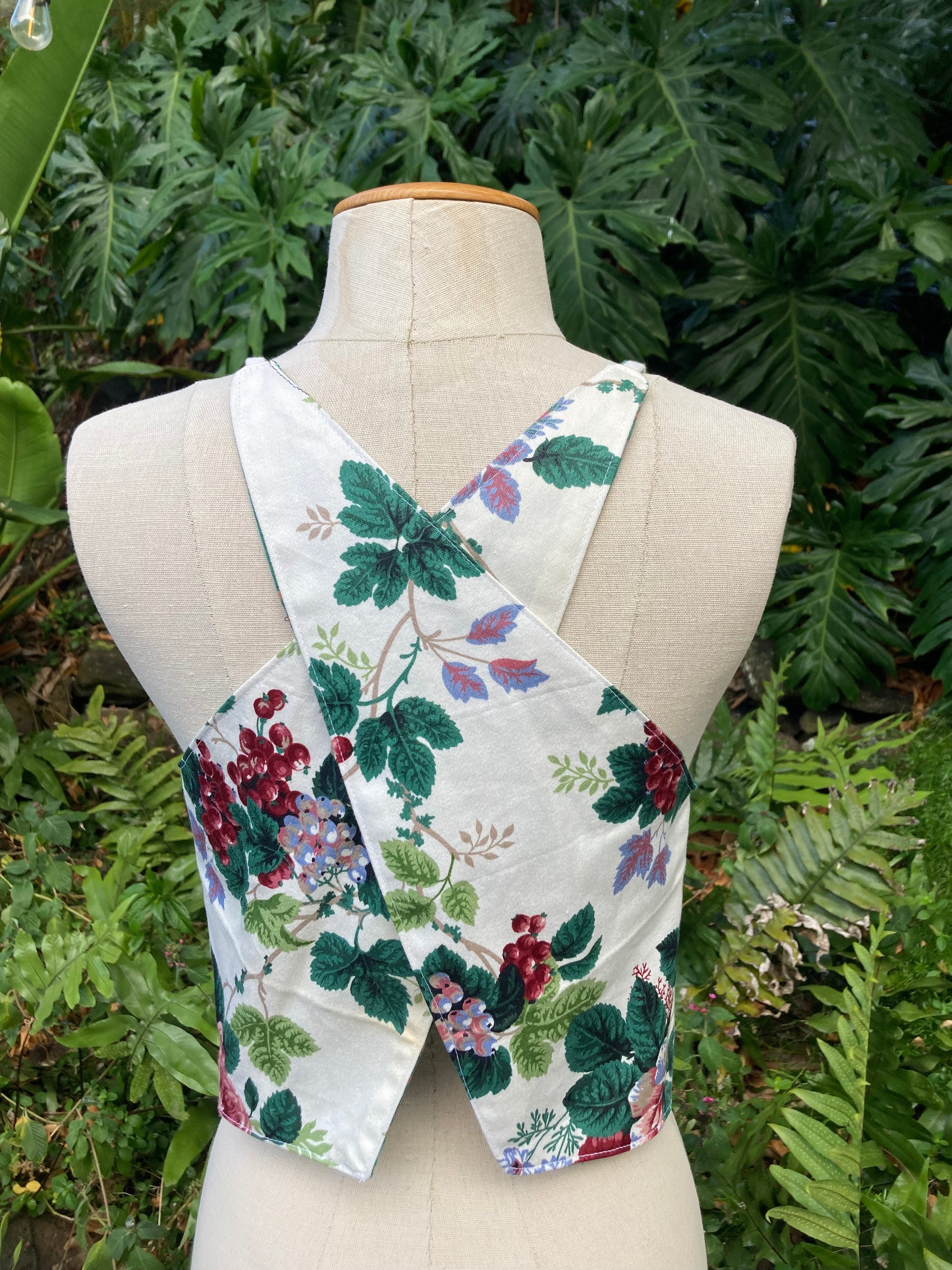 Reversible X Back Top - Size 12 - Coral and Roses