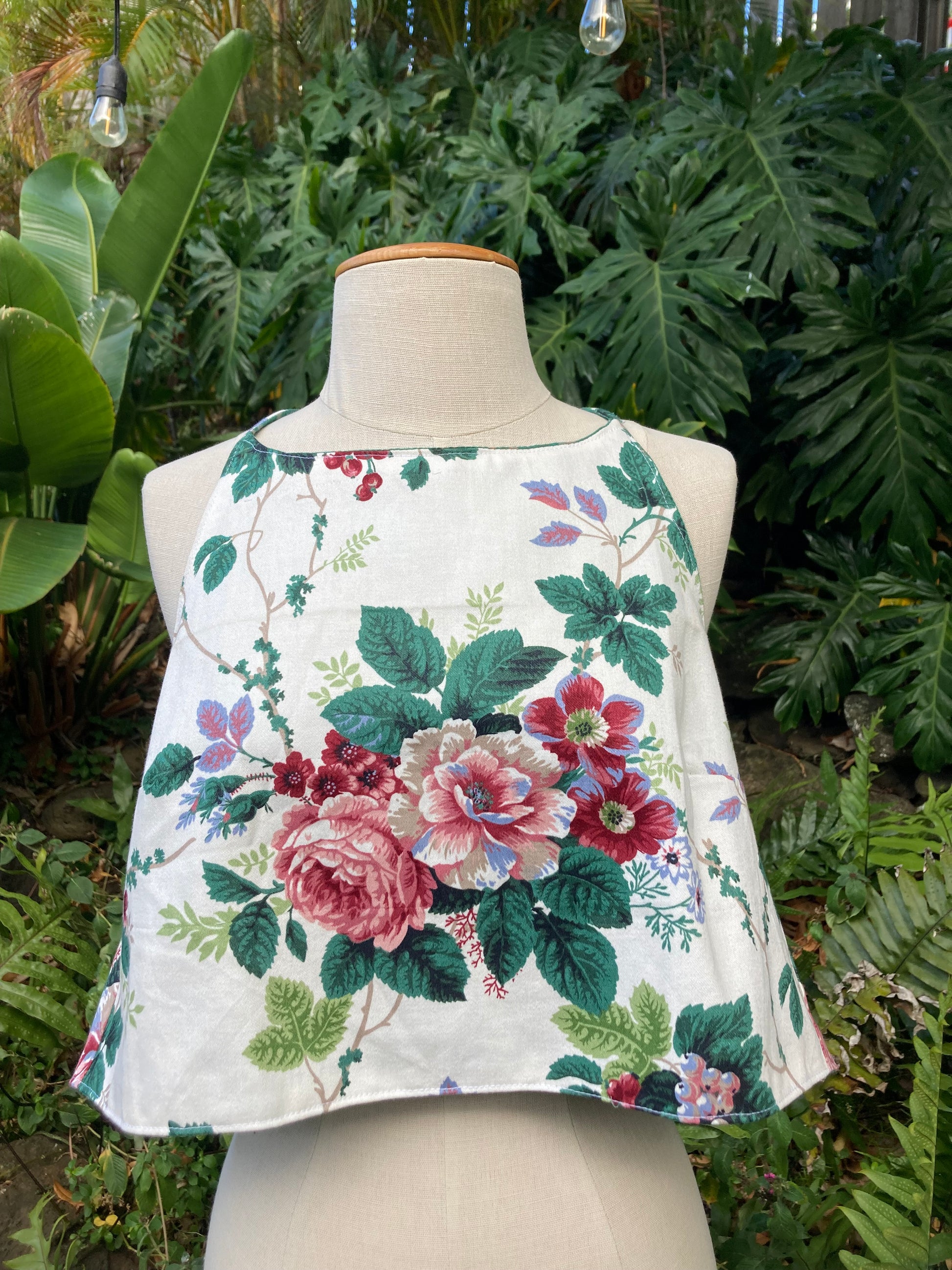 Reversible X Back Top - Size 12 - Coral and Roses