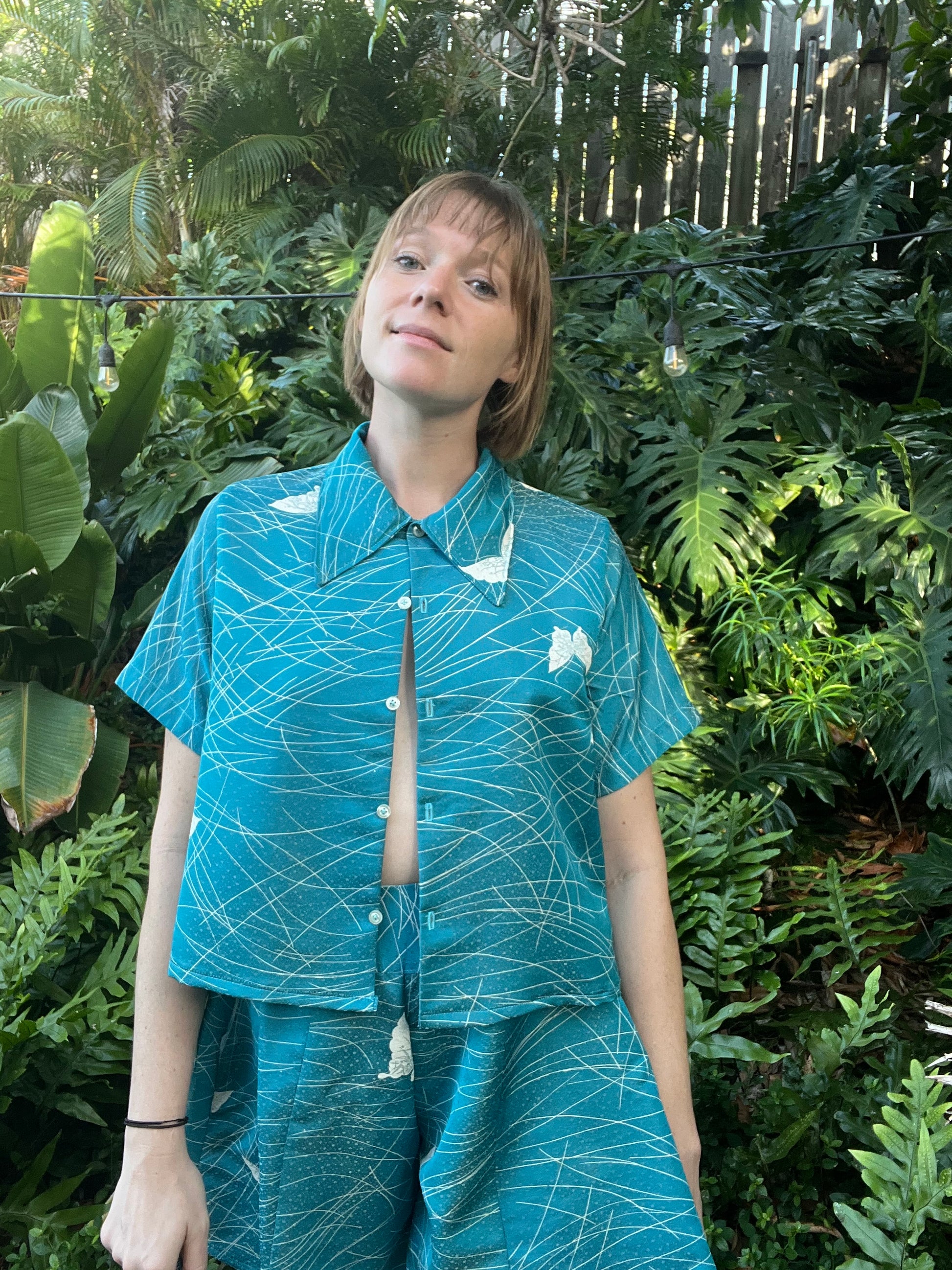 Kimono Silk Aloha Friday Top - M - Madame Butterfly