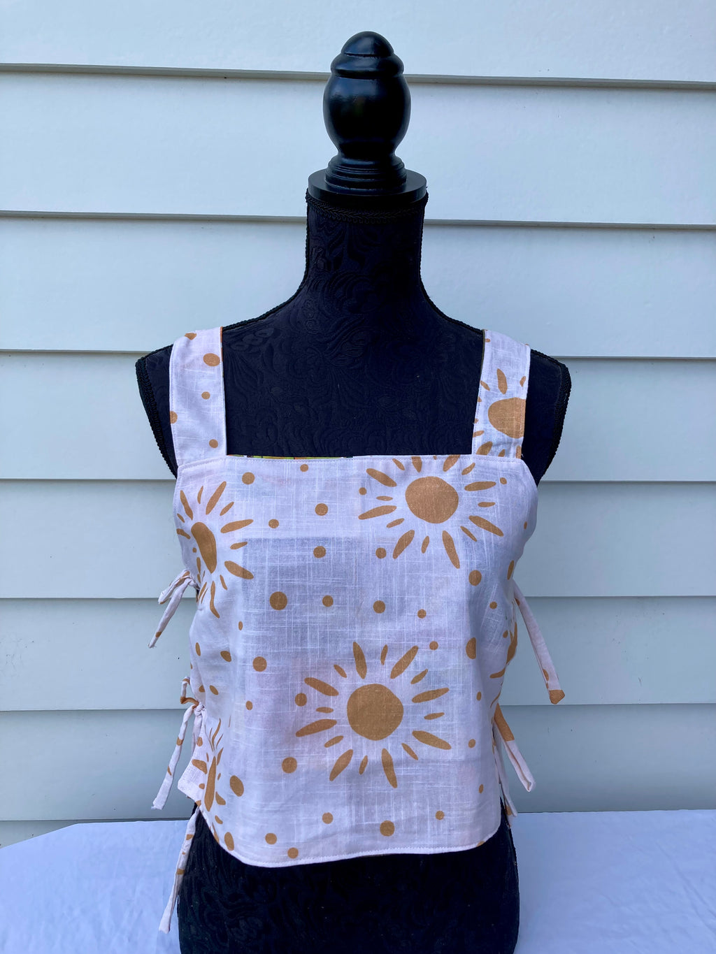 Reversible Quilted Side Tie Tank Top - Size 6 - Autumn Sun