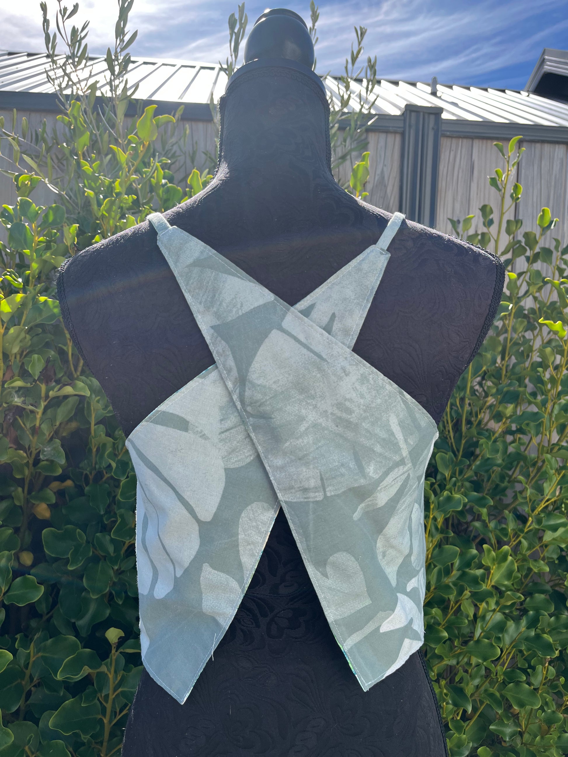 Reversible X Back Top - Size 8 - Sea Greens
