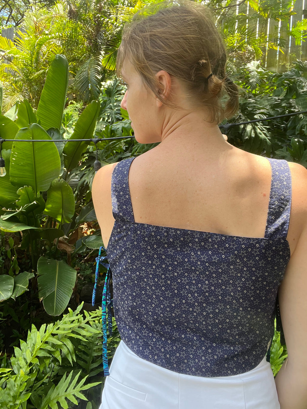 Reversible Side Tie Tank Top - Size 4 - Starry Nights