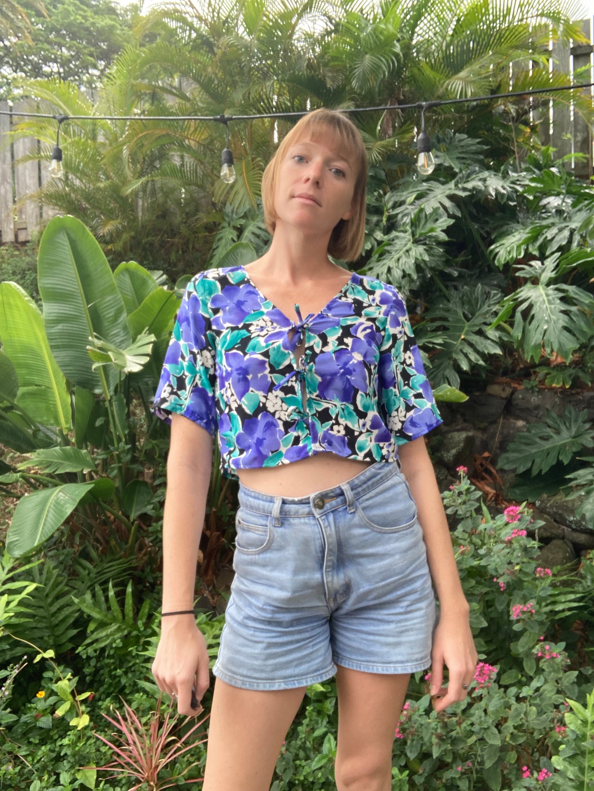 Front Tie Top - Portuguese Floral