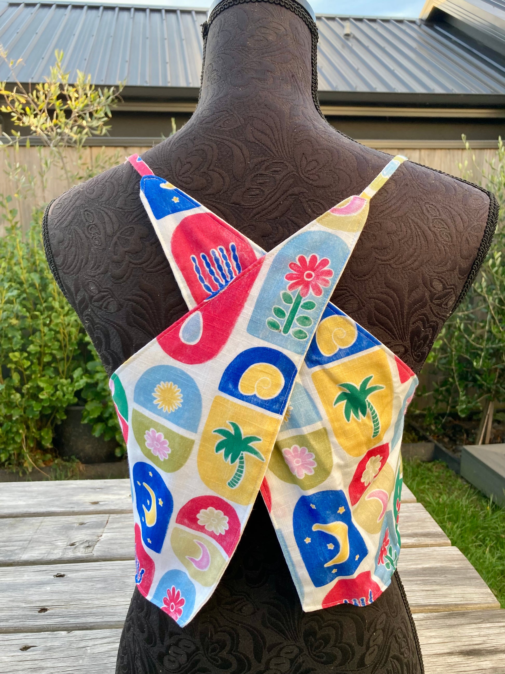 Reversible X Back Top - Size 6 - Colors and Cranes