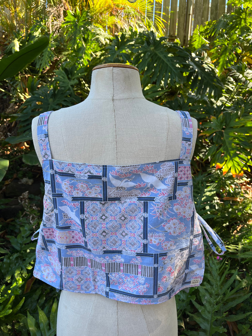 Reversible Quilted Side Tie Tank Top - Size 10 - Baby Blue