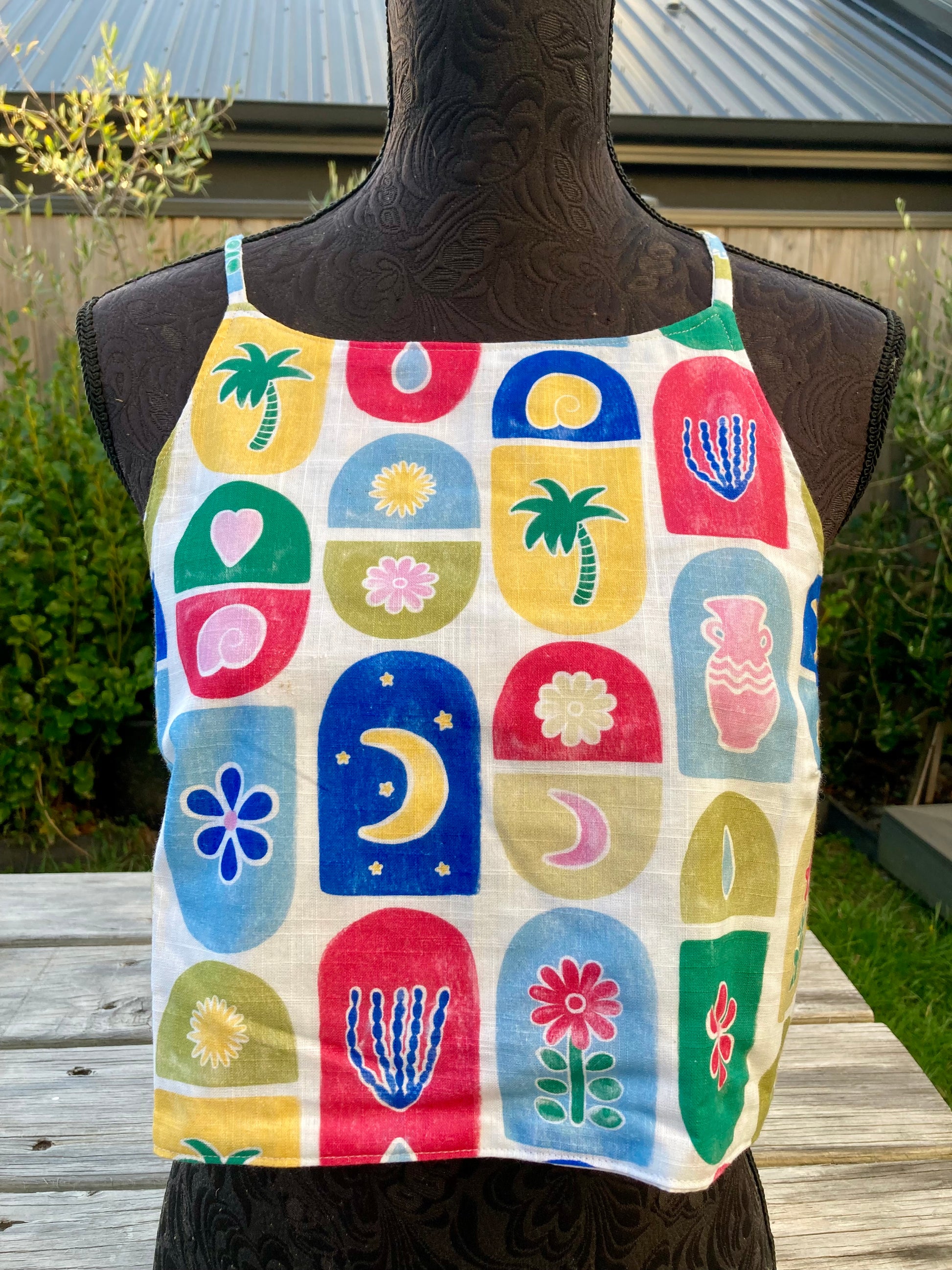 Reversible X Back Top - Size 6 - Colors and Cranes