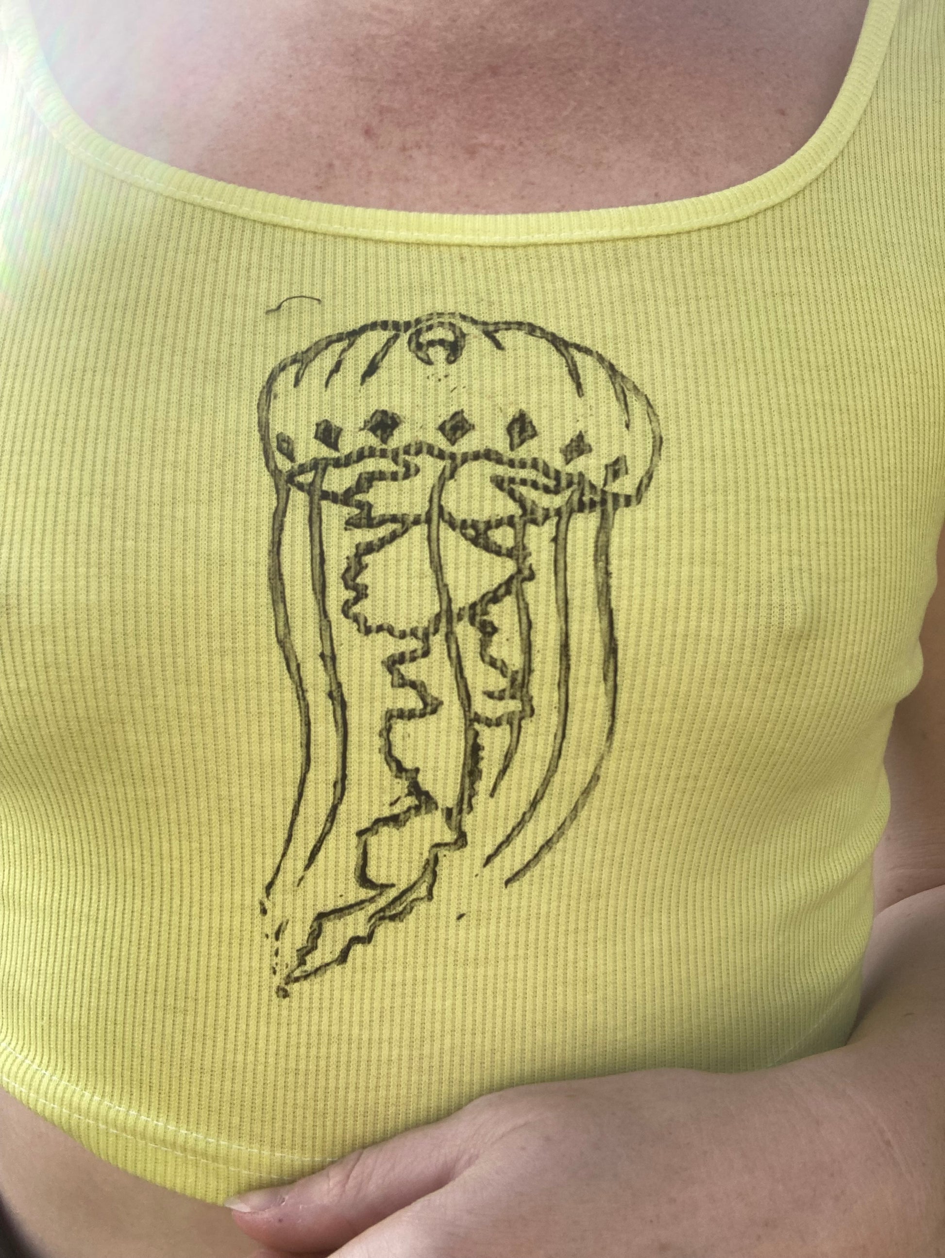 Jellyfish Hand Stamped Tee - Green