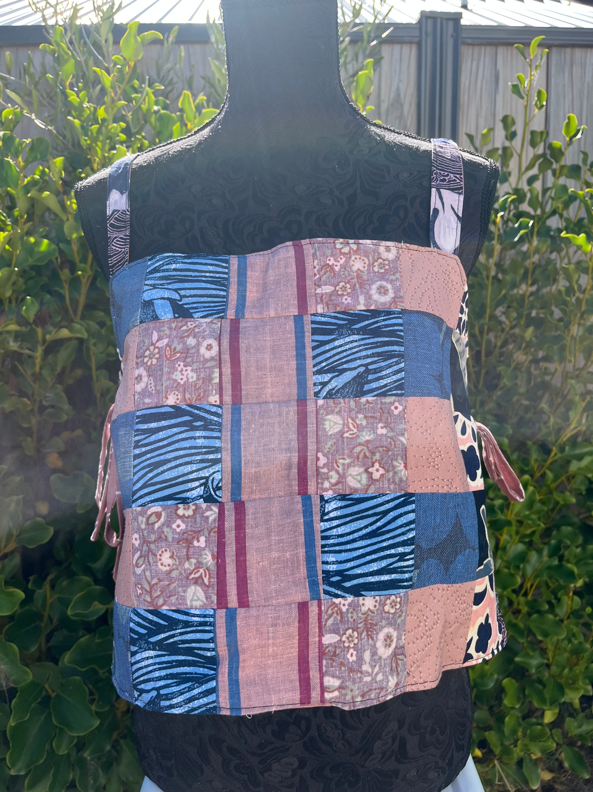 Reversible Quilted Side Tie Tank Top - Size 10 - Cool Countenance