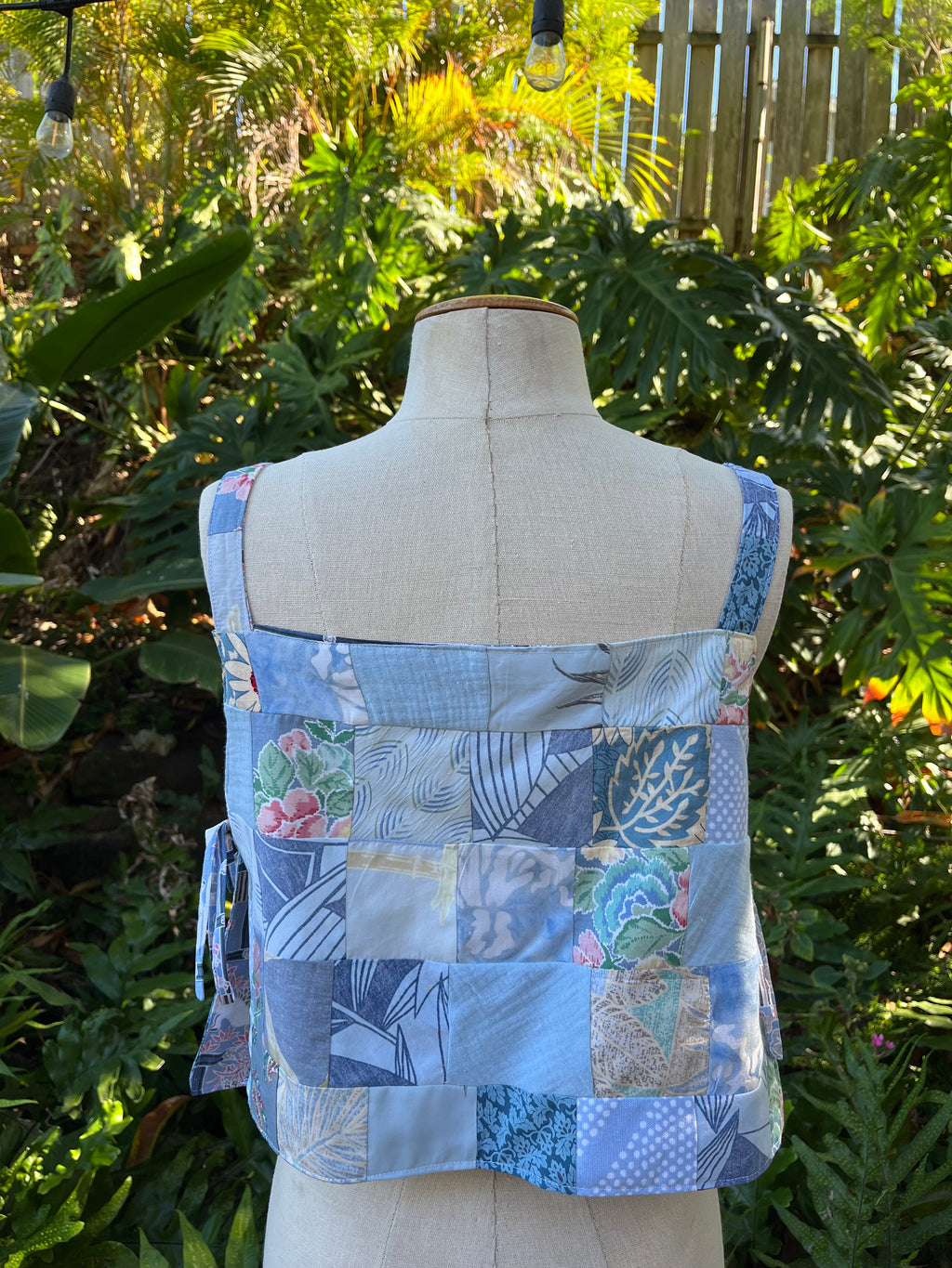 Reversible Quilted Side Tie Tank Top - Size 10 - Baby Blue