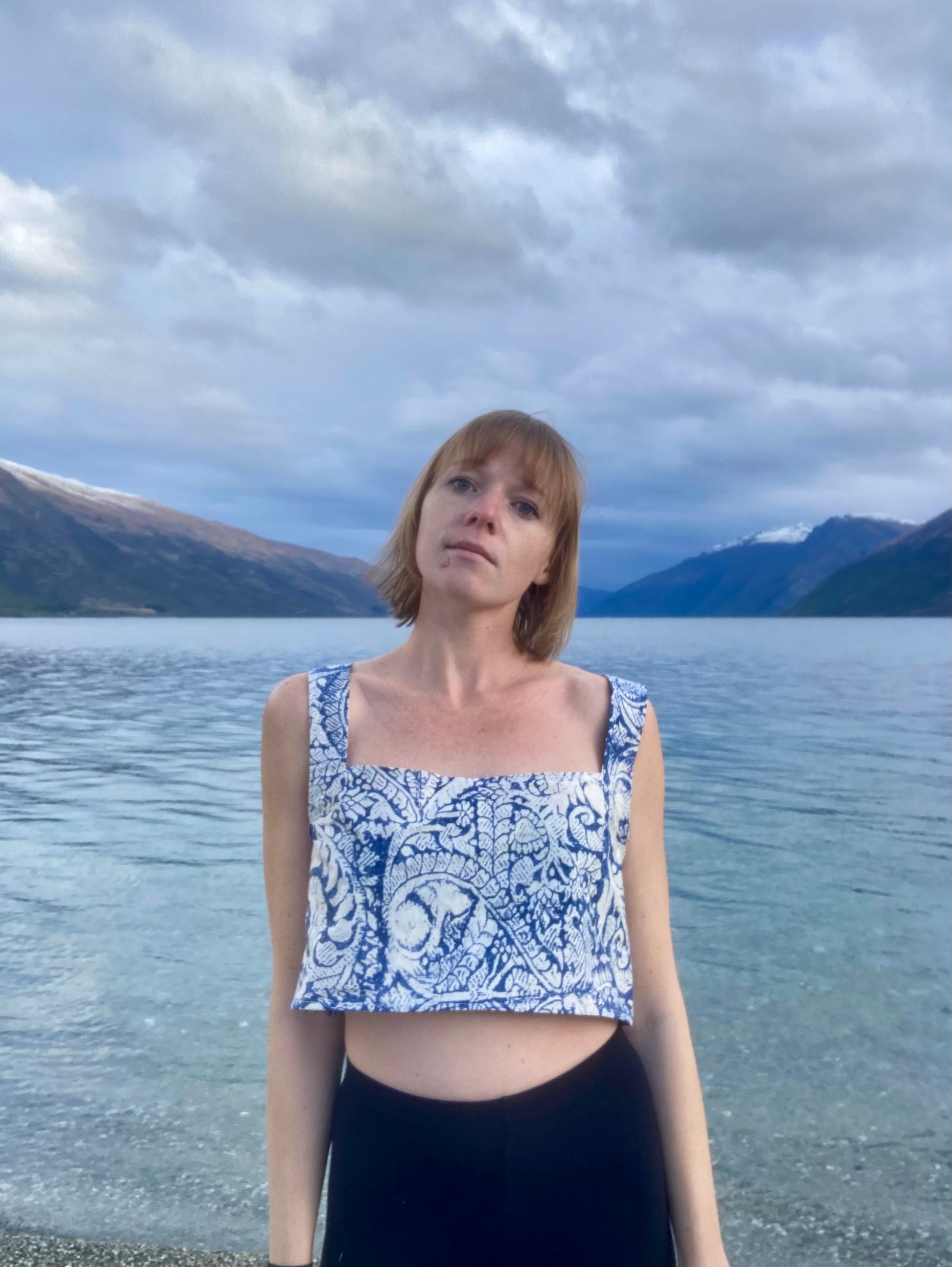 Boxy Tank - 38” Bust - Blue China