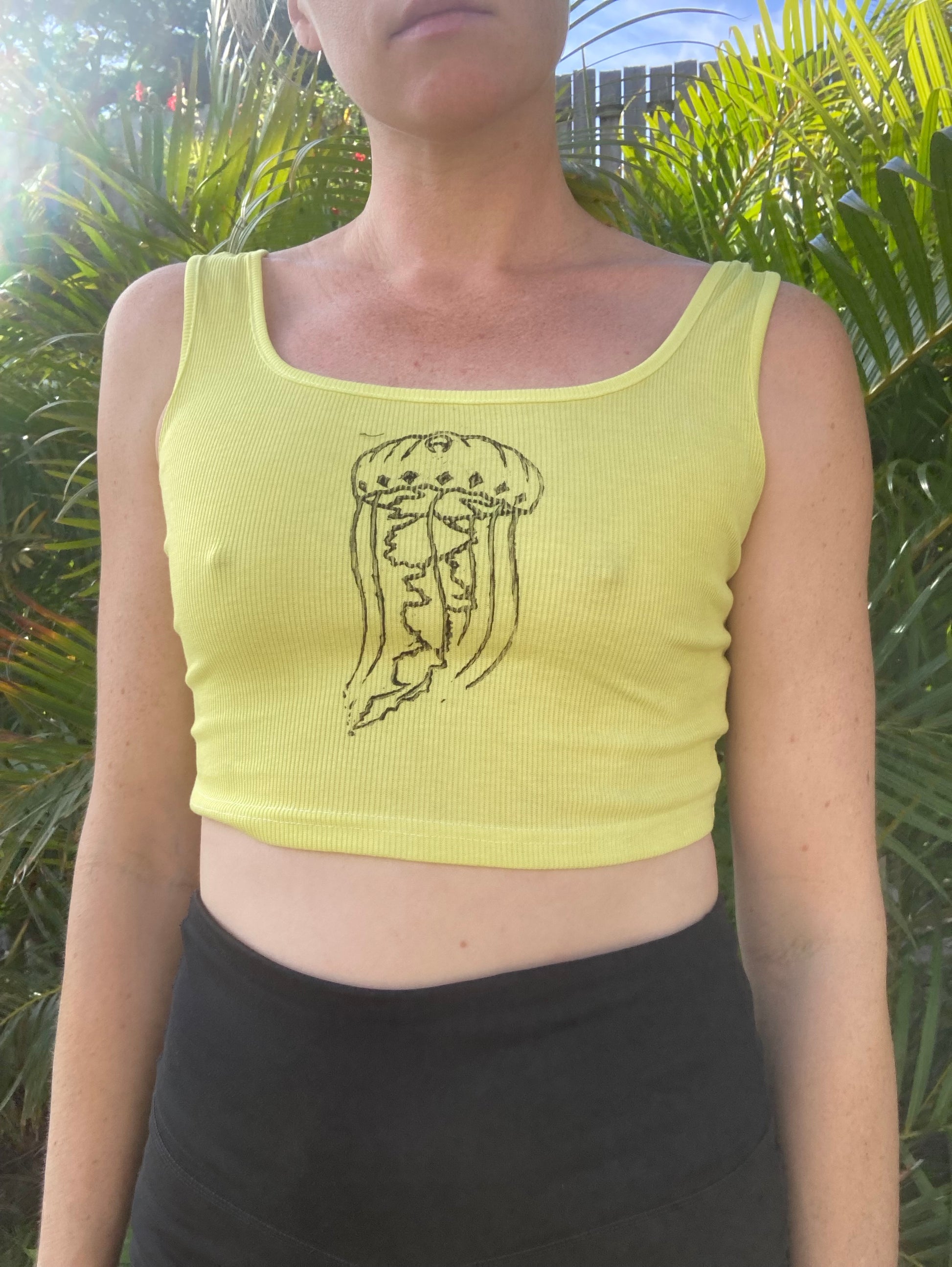 Jellyfish Hand Stamped Tee - Green