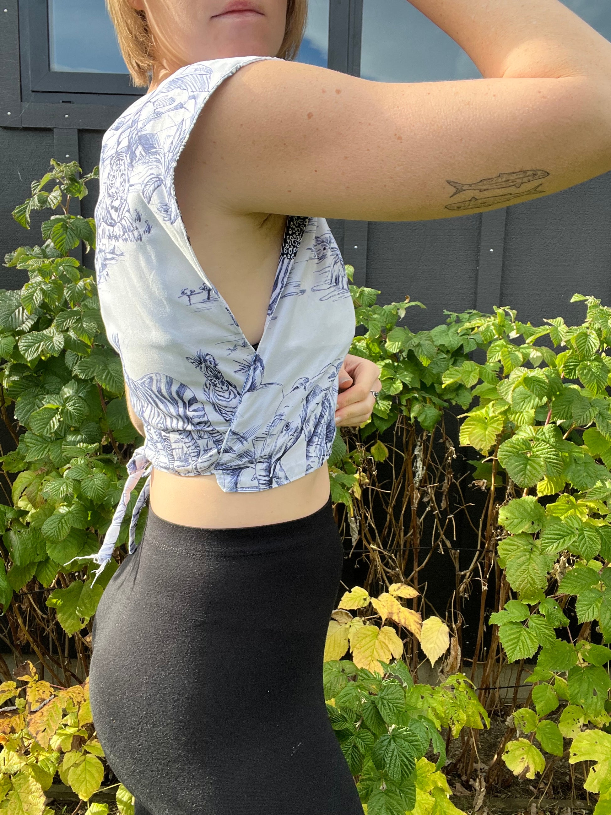 Reversible Quilted Jiffy Top - S/M - Blue Revery