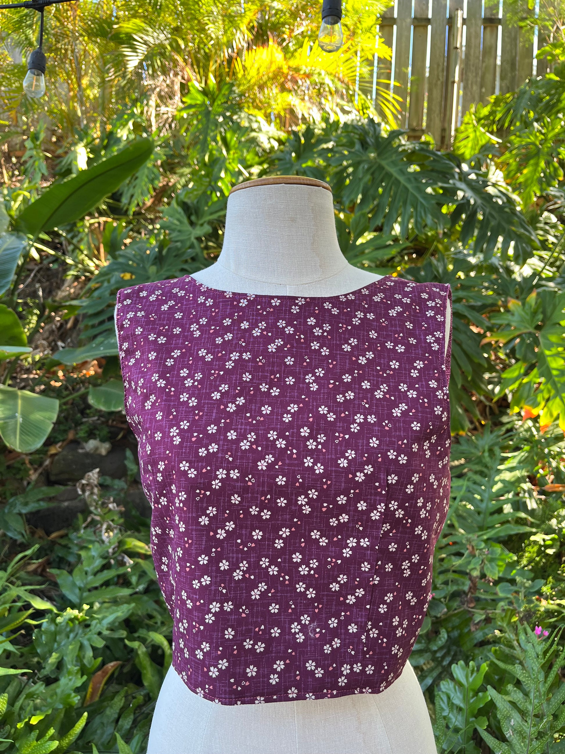 Reversible V Back Top - Medium - Batik and Blossom