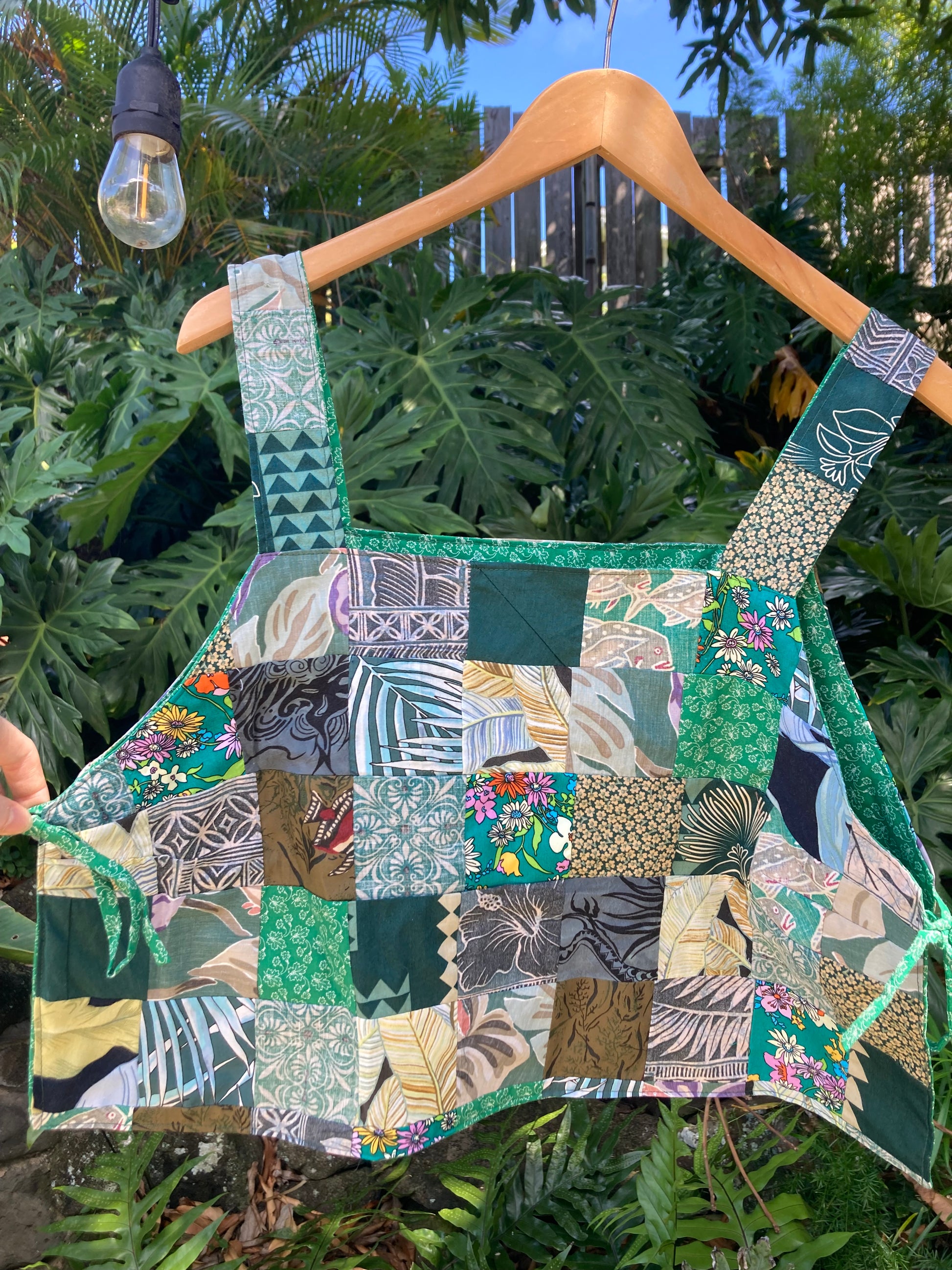 Reversible Quilted Side Tie Tank Top - Size 16 - Green Garden