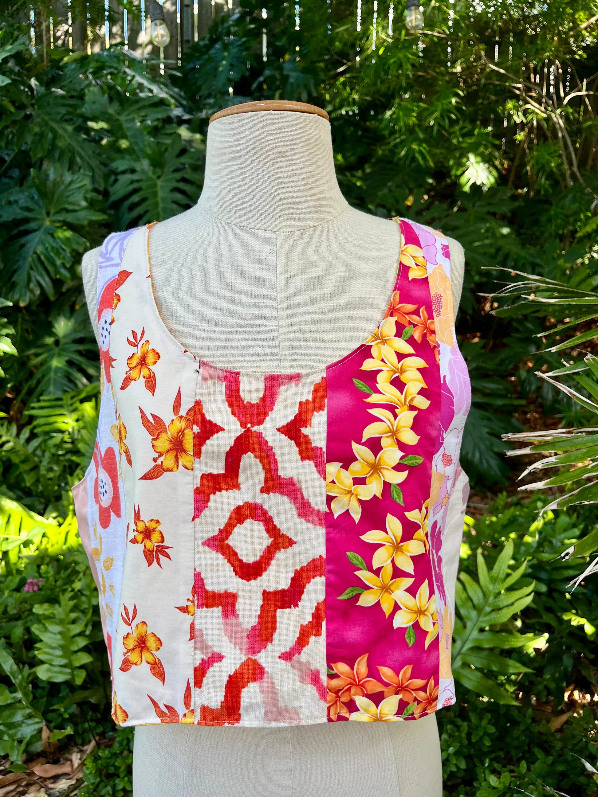 Reversible Scrapwork Tank Top - 42" Bust - Plumeria