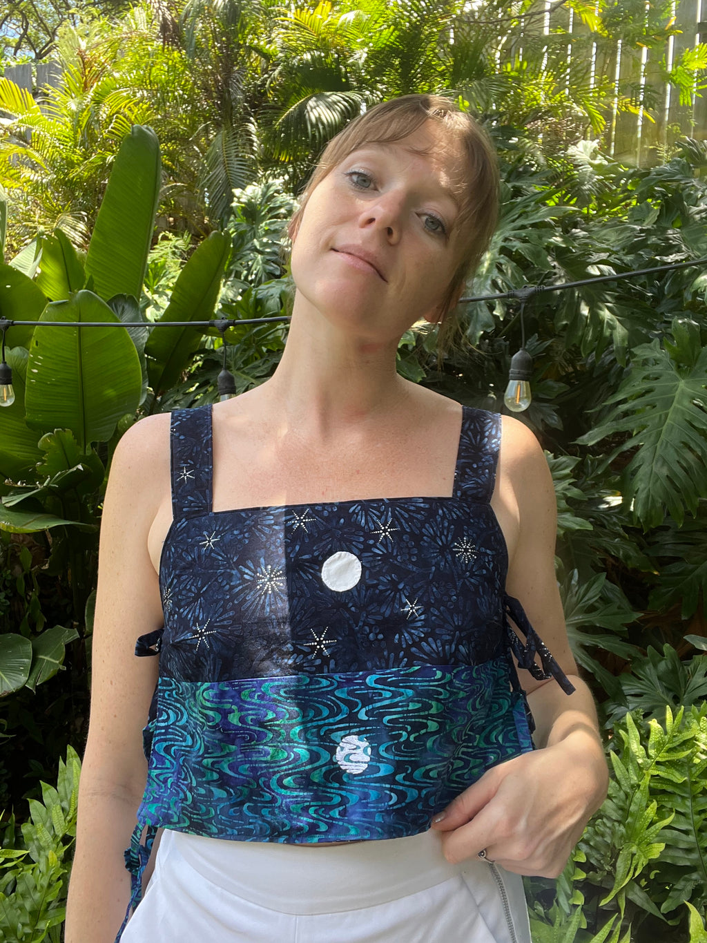 Reversible Side Tie Tank Top - Size 4 - Starry Nights