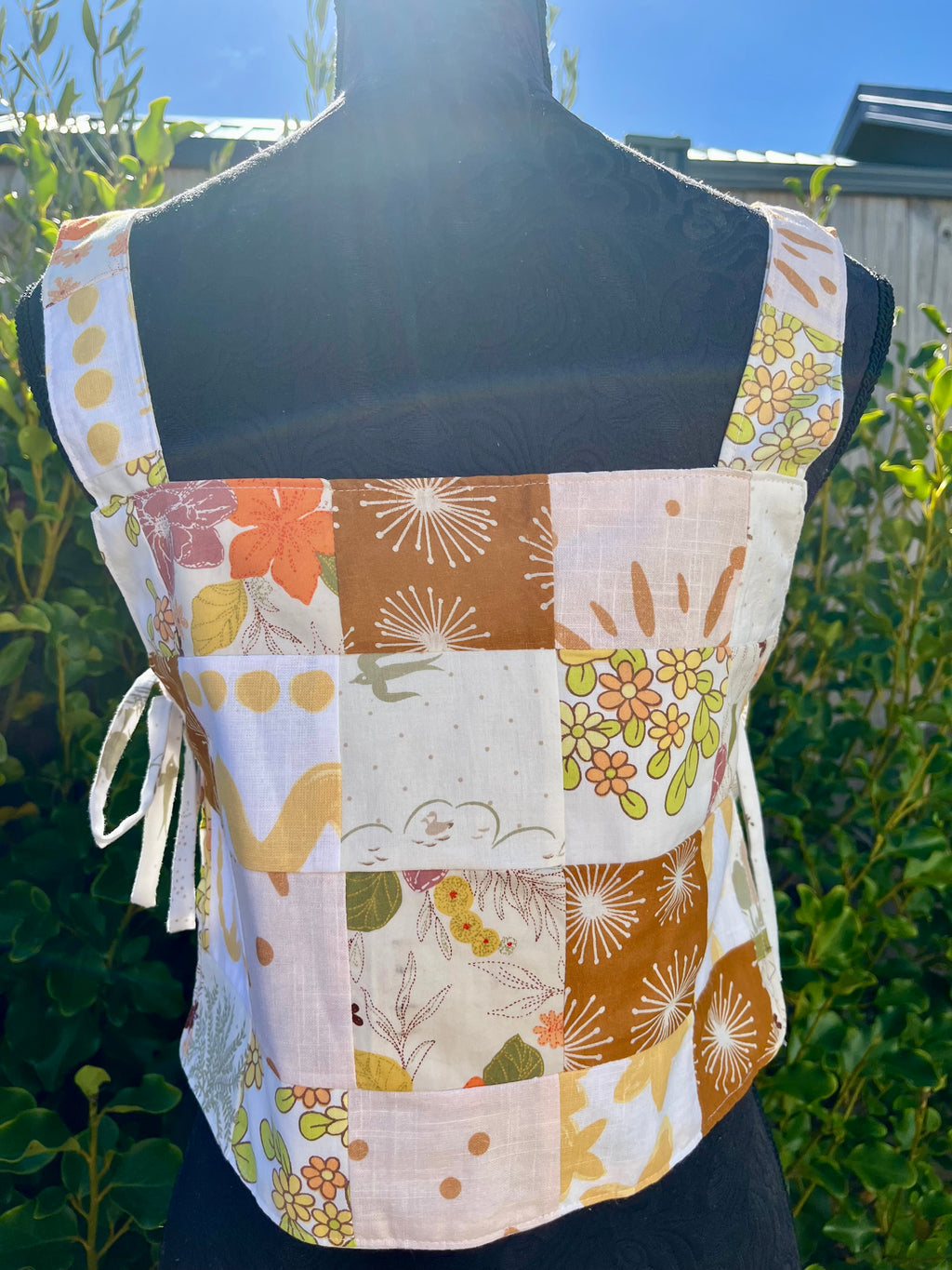 Reversible Quilted Side Tie Tank Top - Size 8 - Autumn Oak