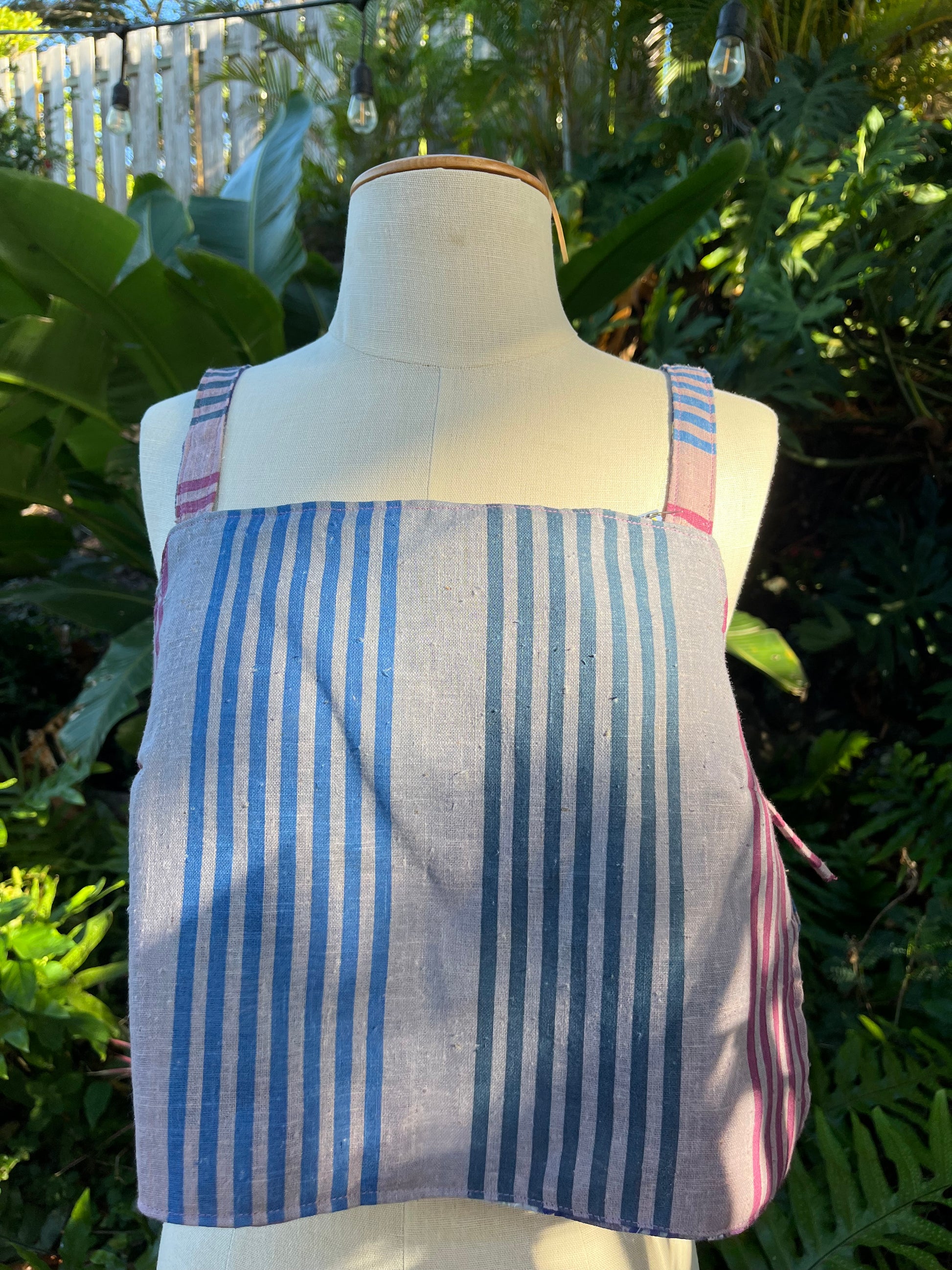 Reversible Quilted Side Tie Tank Top - Size 6 - Purple Patchwork
