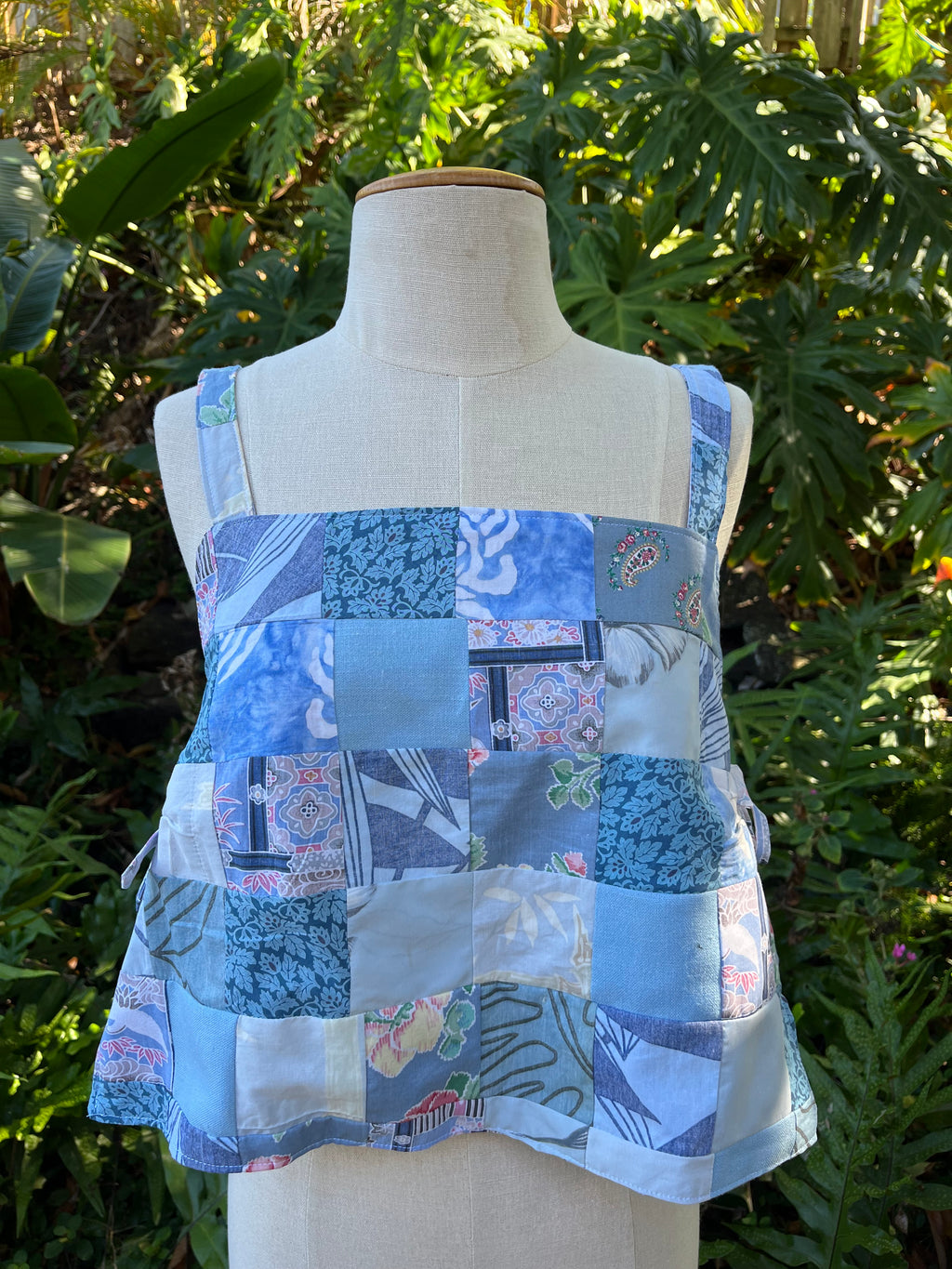 Reversible Quilted Side Tie Tank Top - Size 10 - Baby Blue
