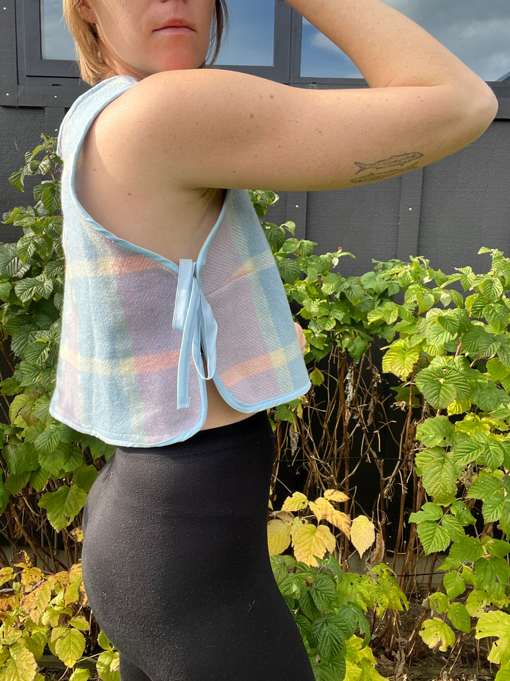 Side Tie Top - Large - Baby Blues