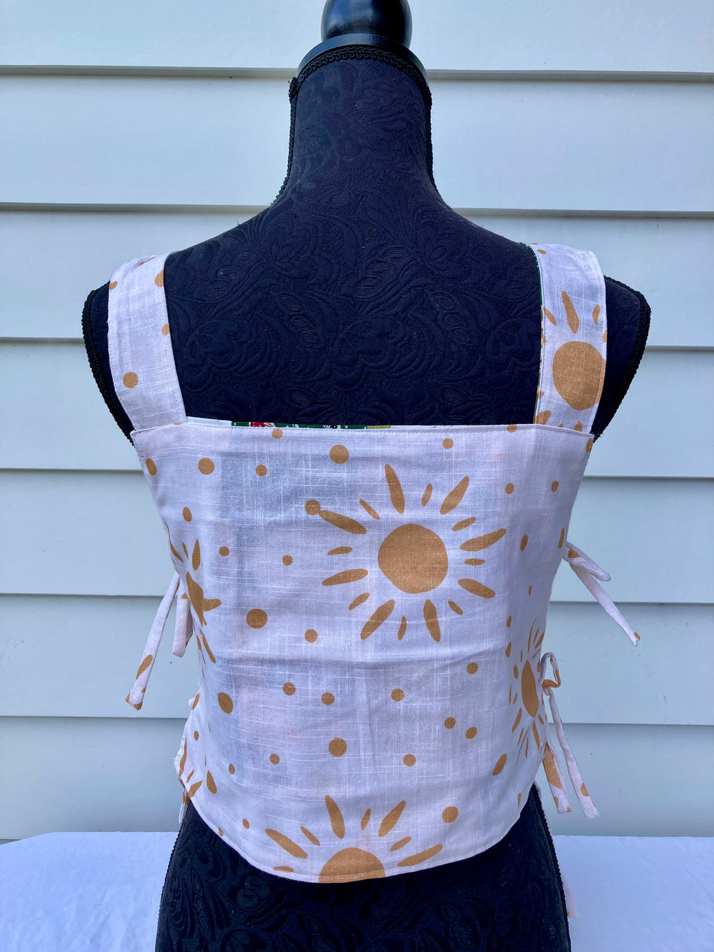 Reversible Quilted Side Tie Tank Top - Size 6 - Autumn Sun