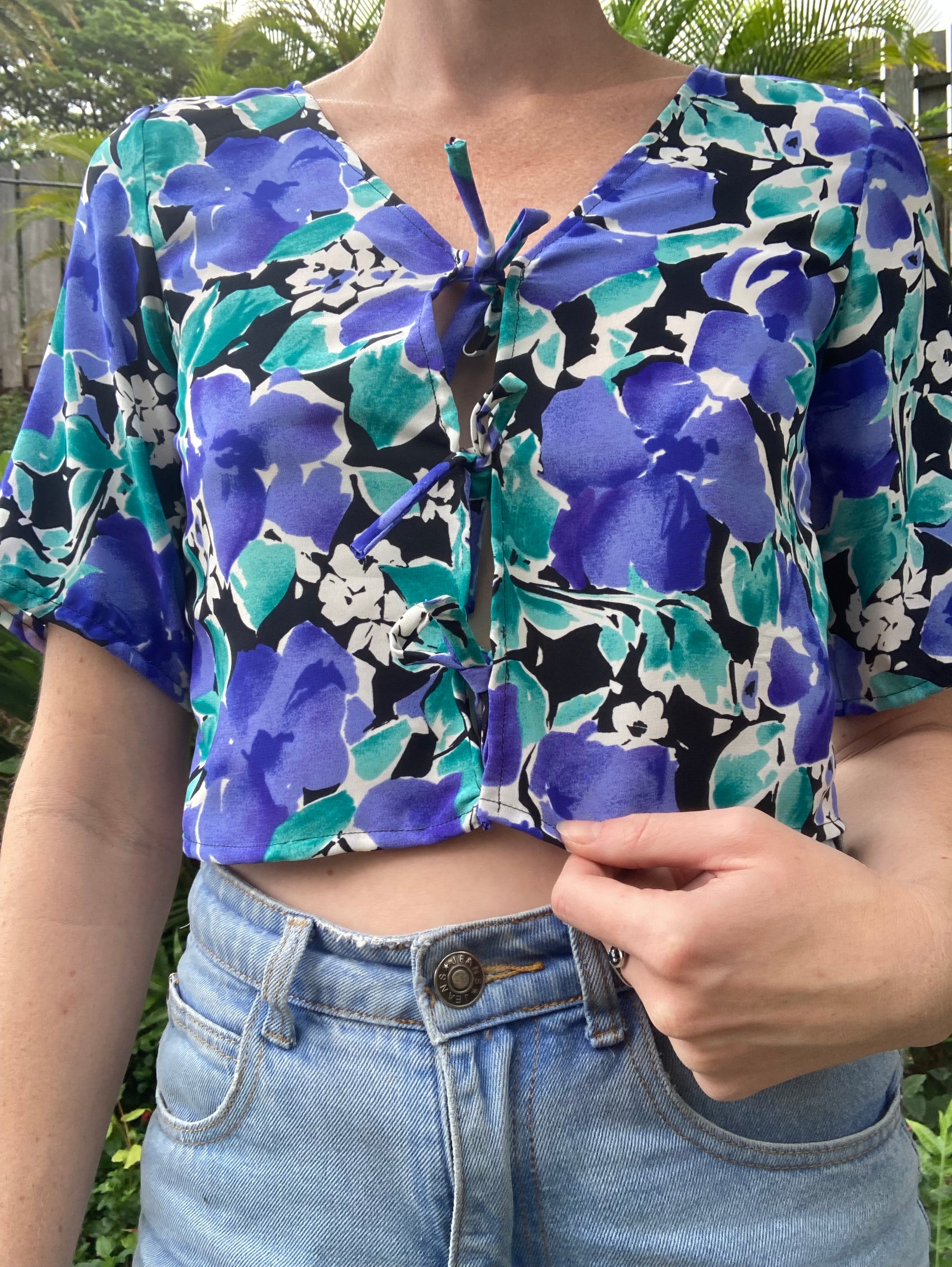 Front Tie Top - Portuguese Floral