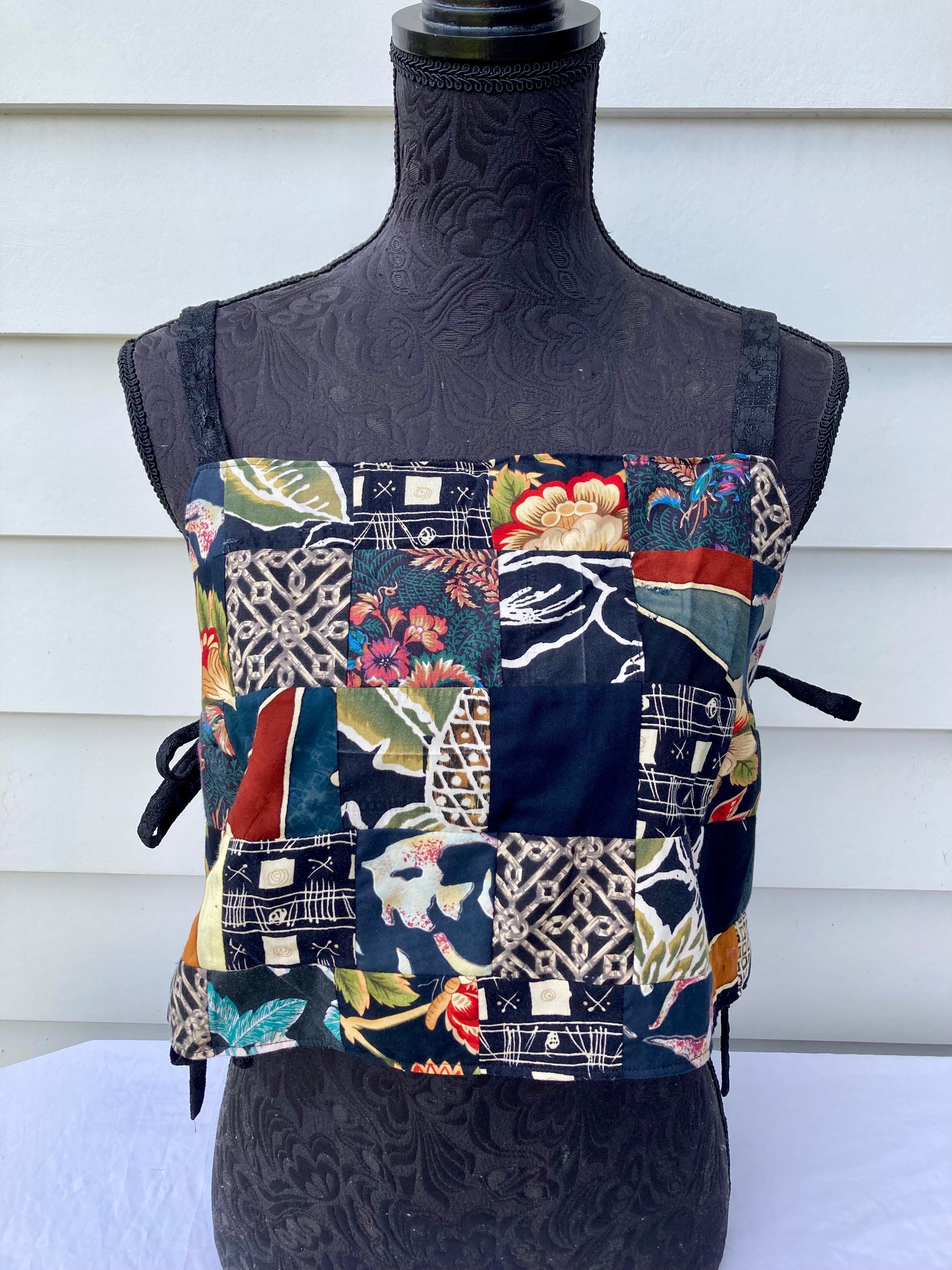 Reversible Quilted Side Tie Tank Top - Size 8 - Dark and Stormy