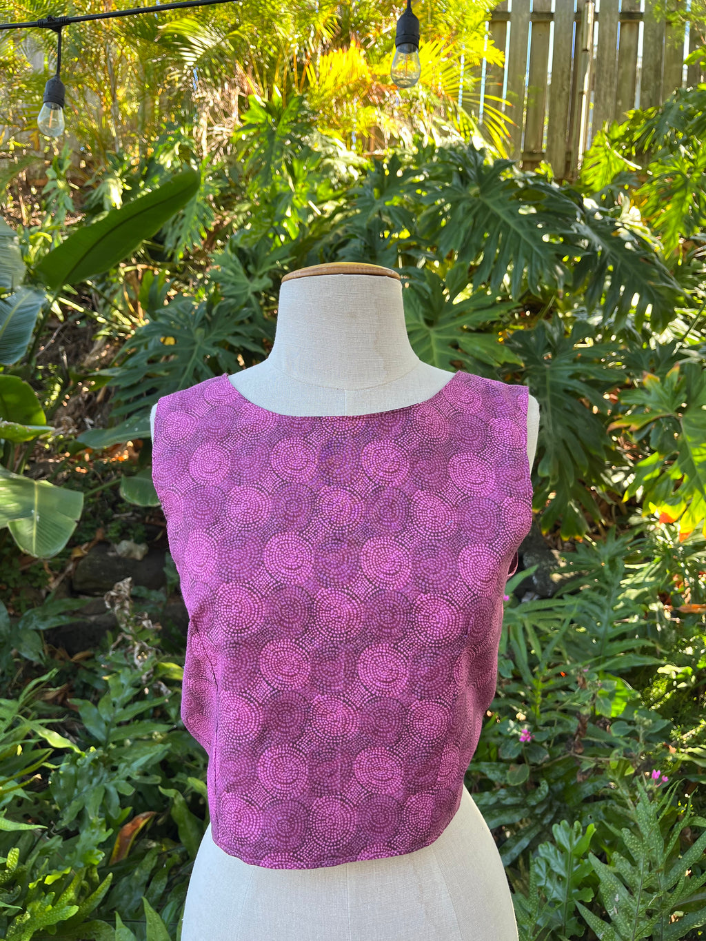 Reversible V Back Top - Medium - Batik and Blossom