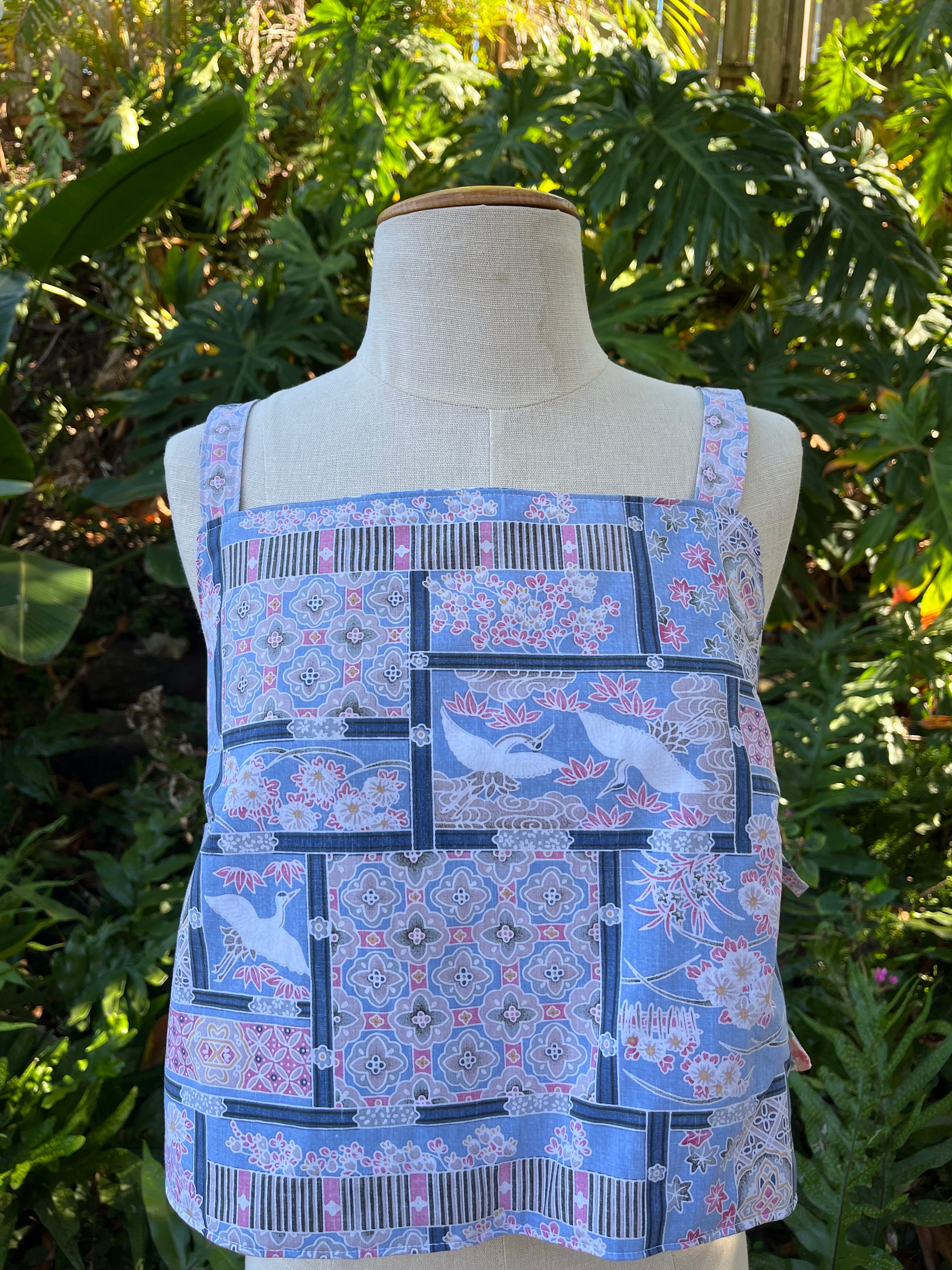 Reversible Quilted Side Tie Tank Top - Size 10 - Baby Blue