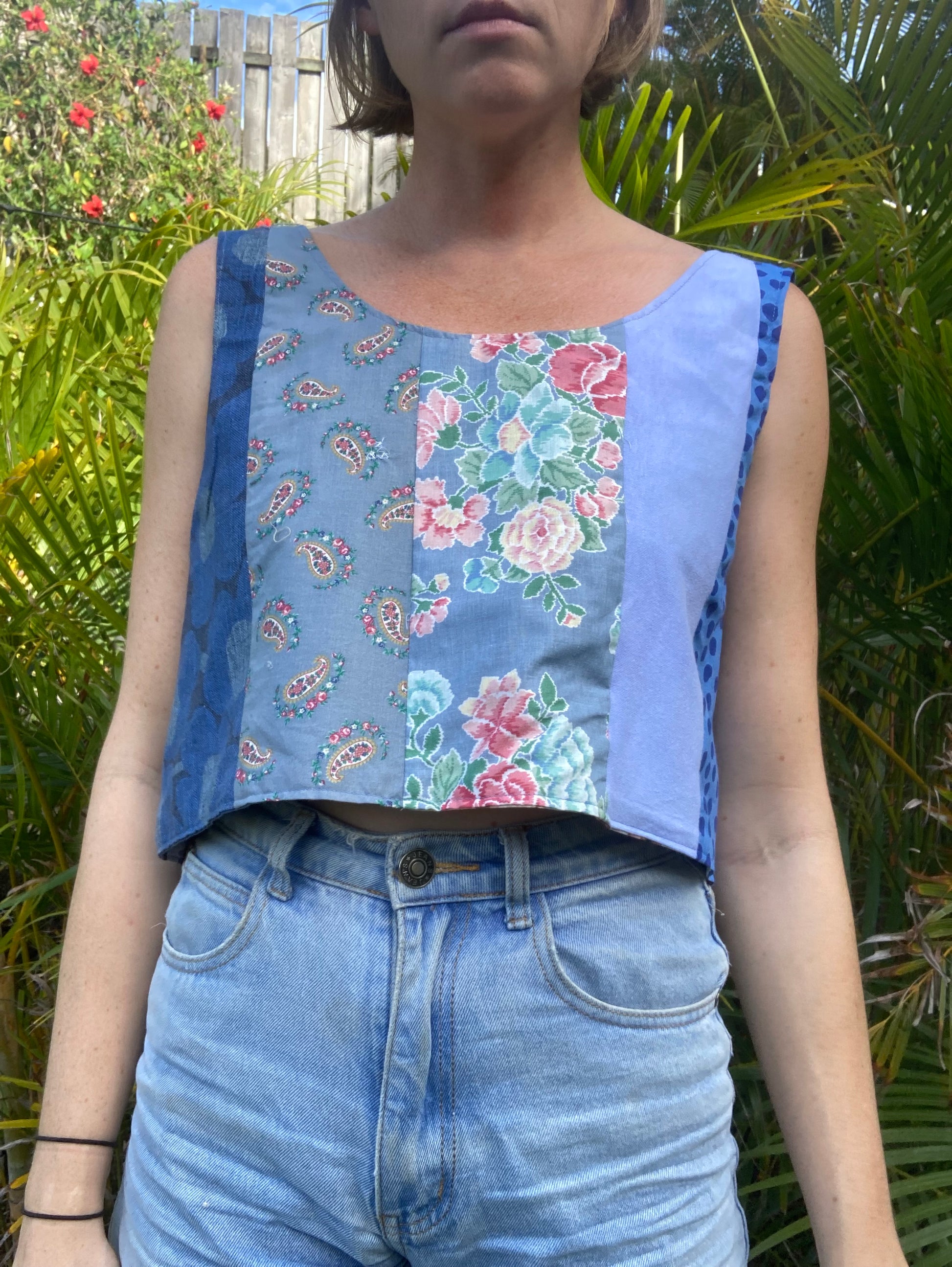 Reversible Scrapwork Tank Top - 48" Bust - Blue