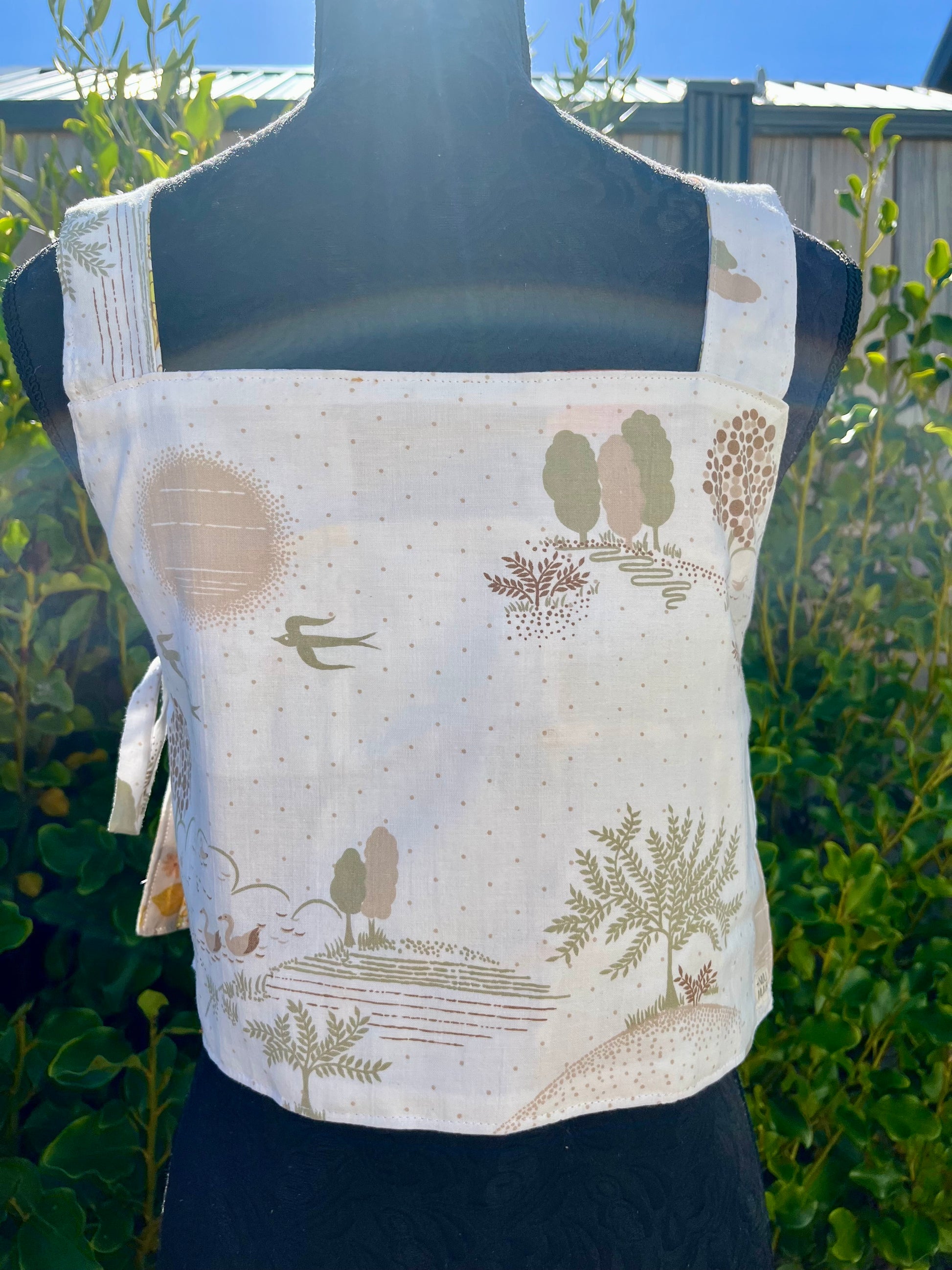 Reversible Quilted Side Tie Tank Top - Size 8 - Autumn Oak
