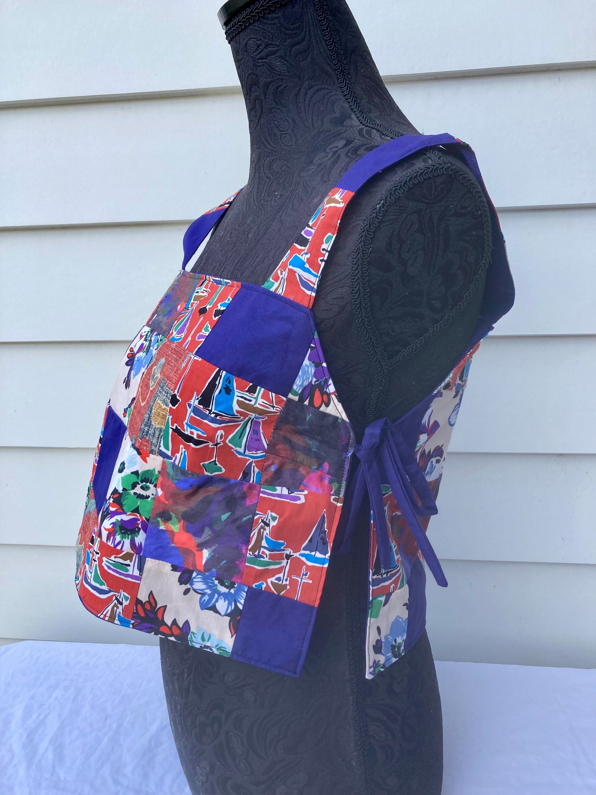Reversible Quilted Side Tie Tank Top - Size 4 - Violet and Vermilion