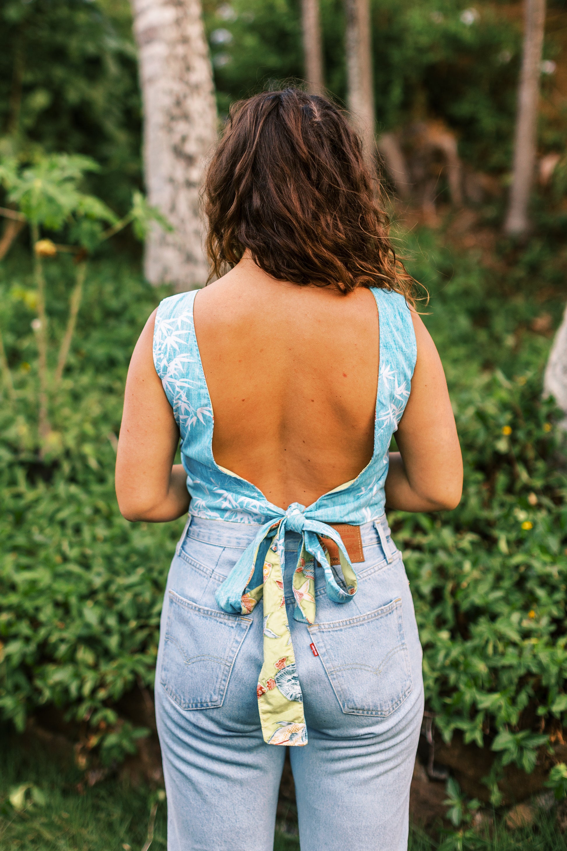 Kimono V Back Top - Medium - Red Spot