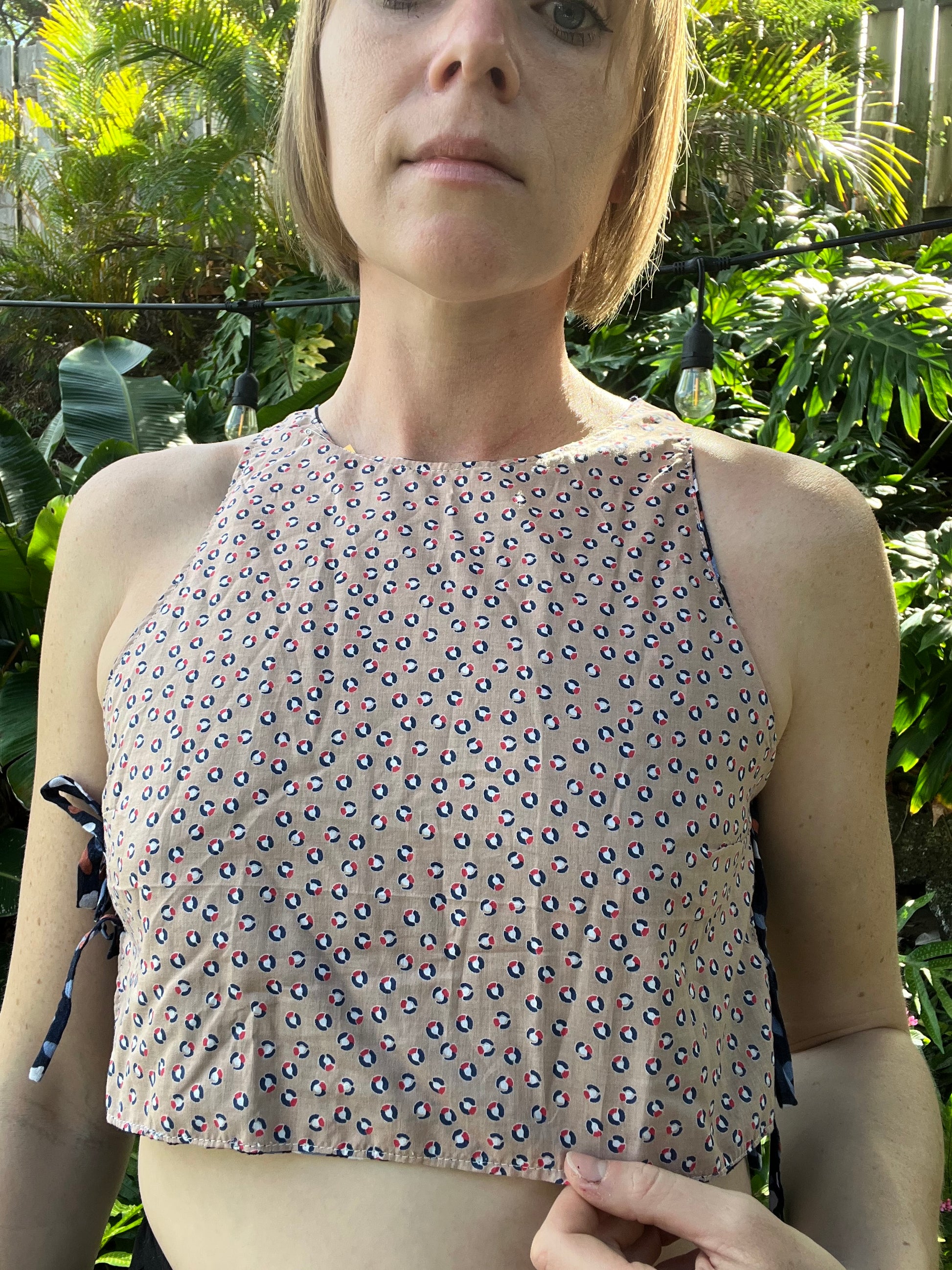 Reversible Side Tie Top - Size 4 - Seeing Spots