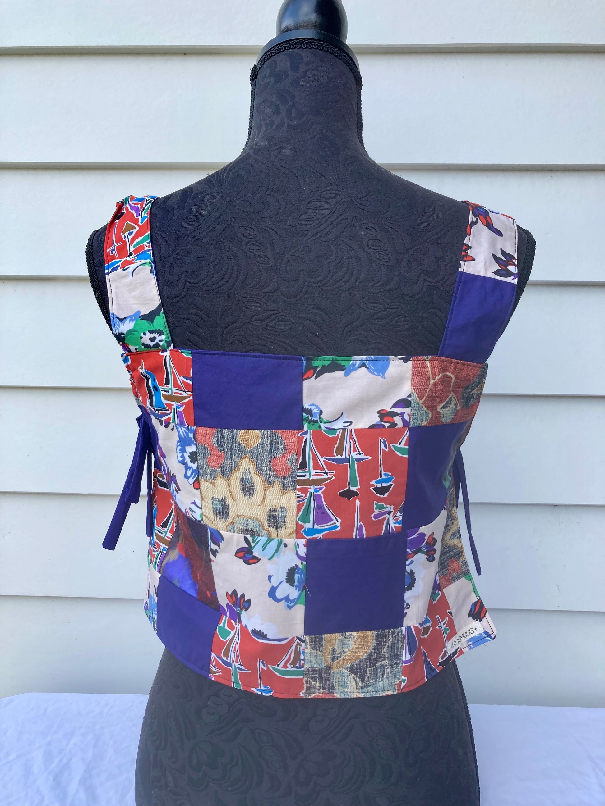 Reversible Quilted Side Tie Tank Top - Size 4 - Violet and Vermilion