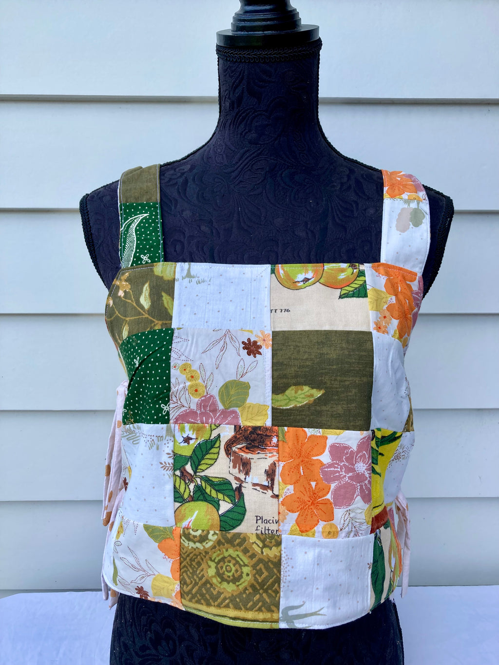 Reversible Quilted Side Tie Tank Top - Size 6 - Autumn Sun