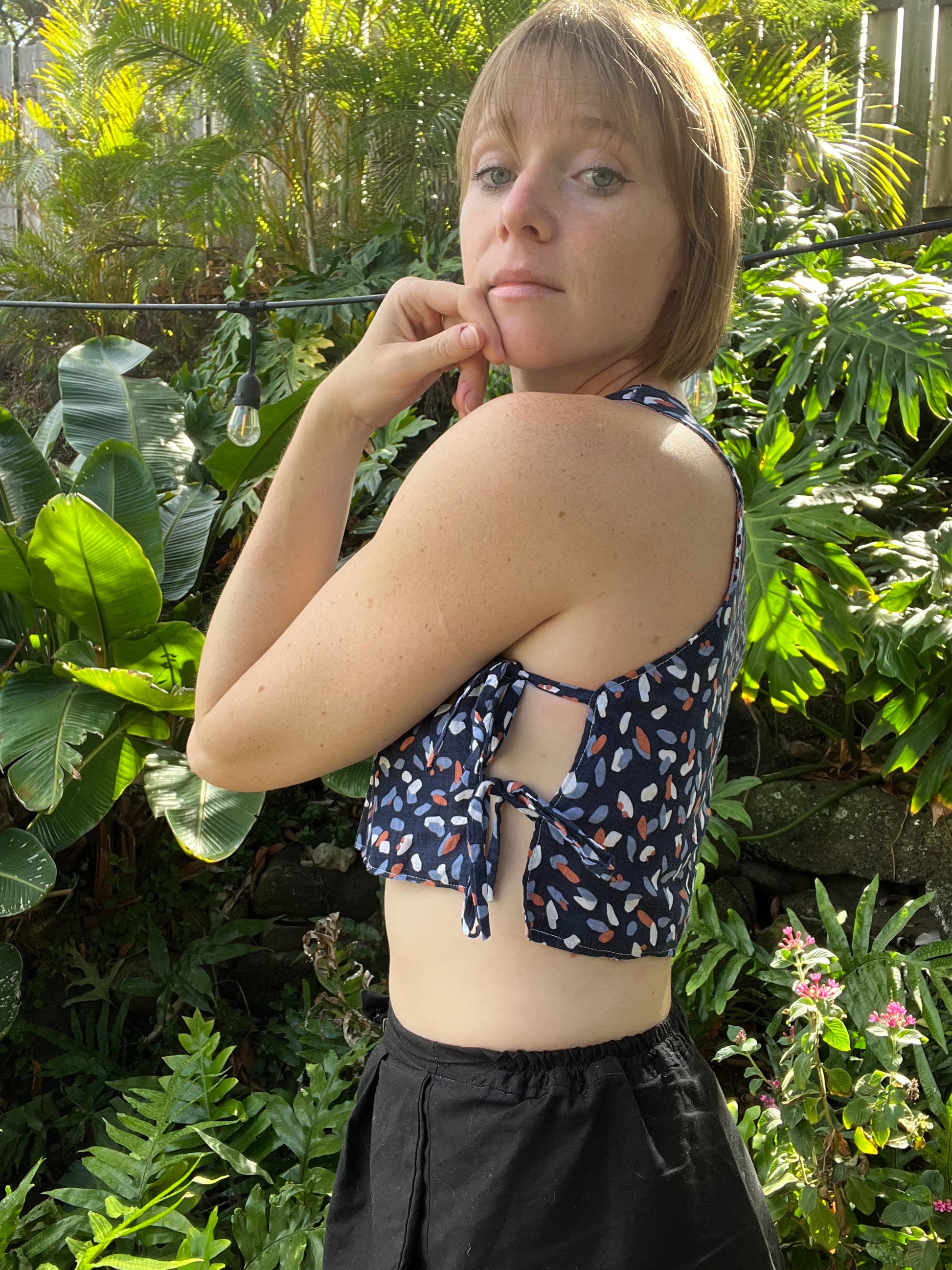 Reversible Side Tie Top - Size 4 - Seeing Spots