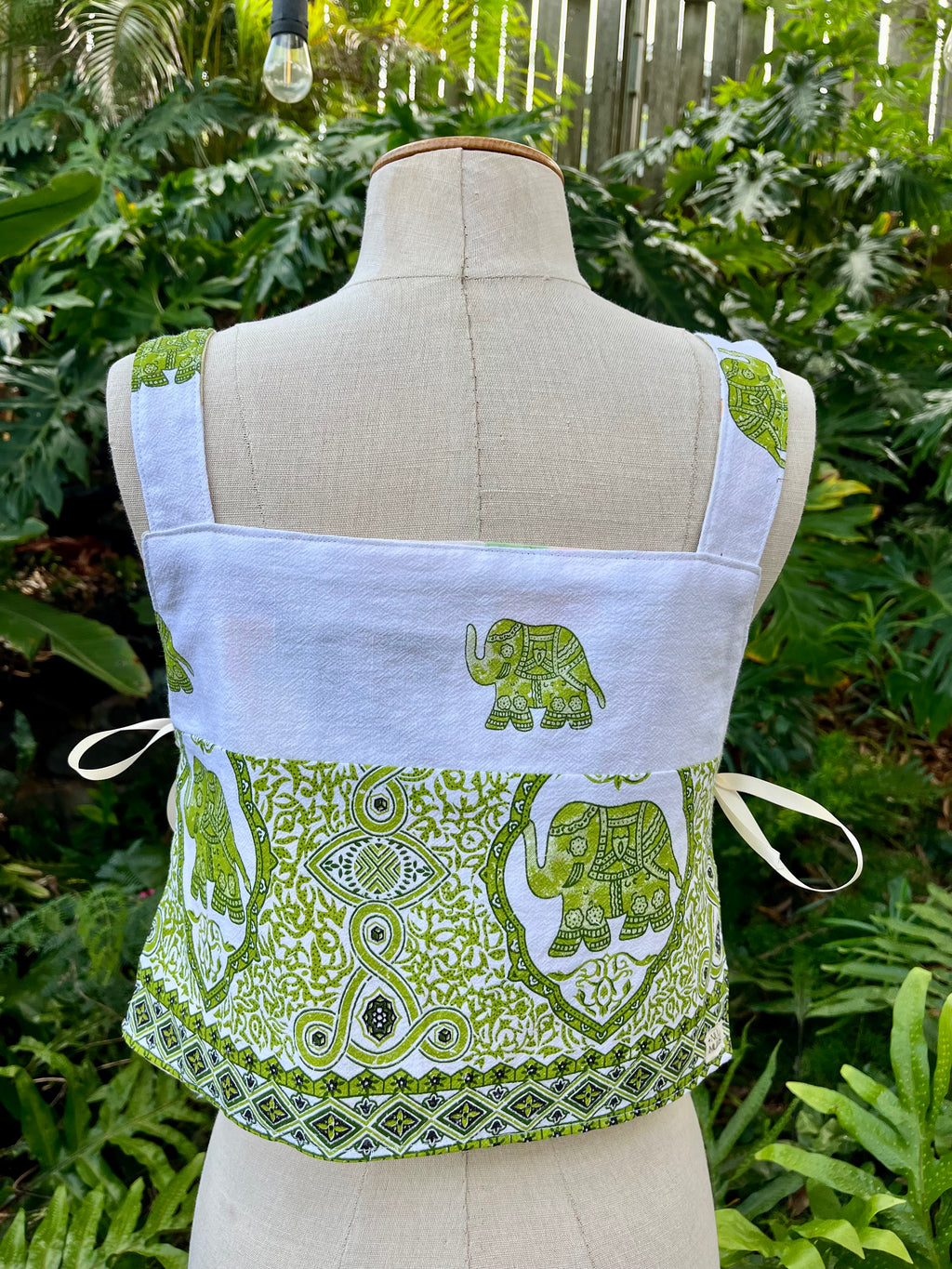 Reversible Quilted Side Tie Tank Top - Size 6 - Sweet Greens