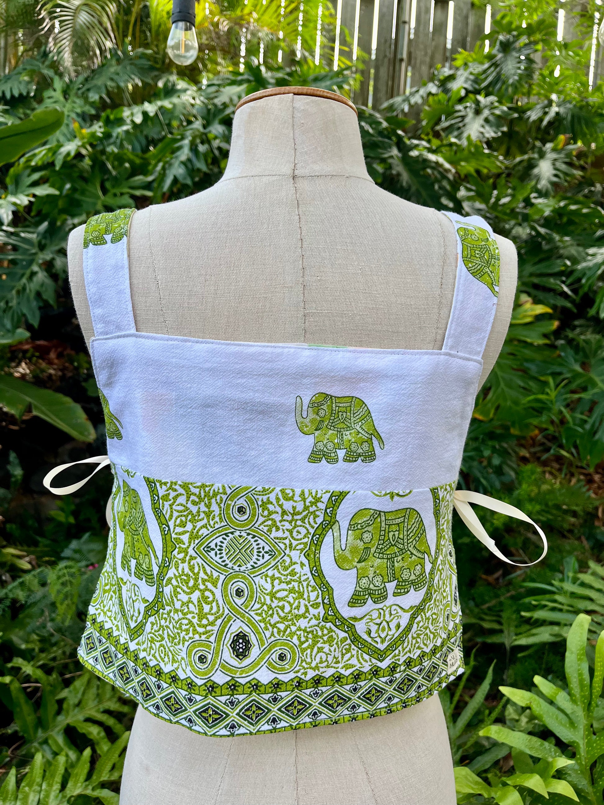 Reversible Quilted Side Tie Tank Top - Size 6 - Sweet Greens