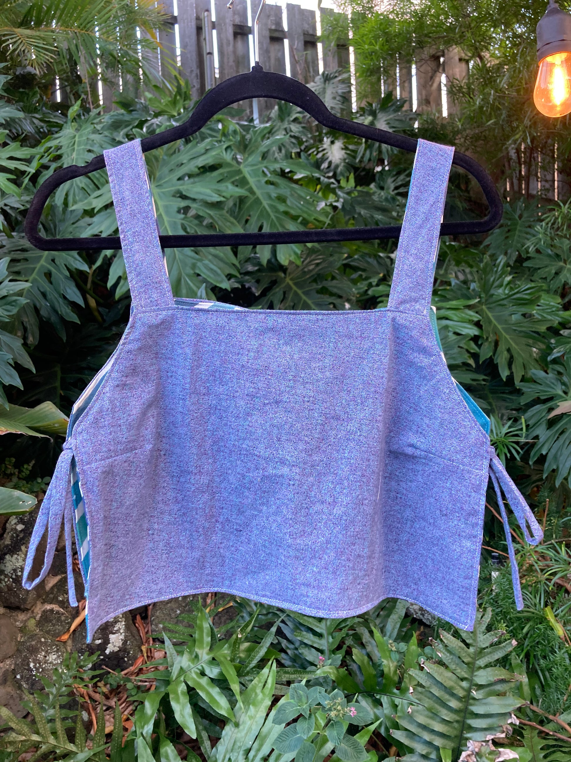 Reversible Side Tie Tank Top - Size 8 - Purple Stripes