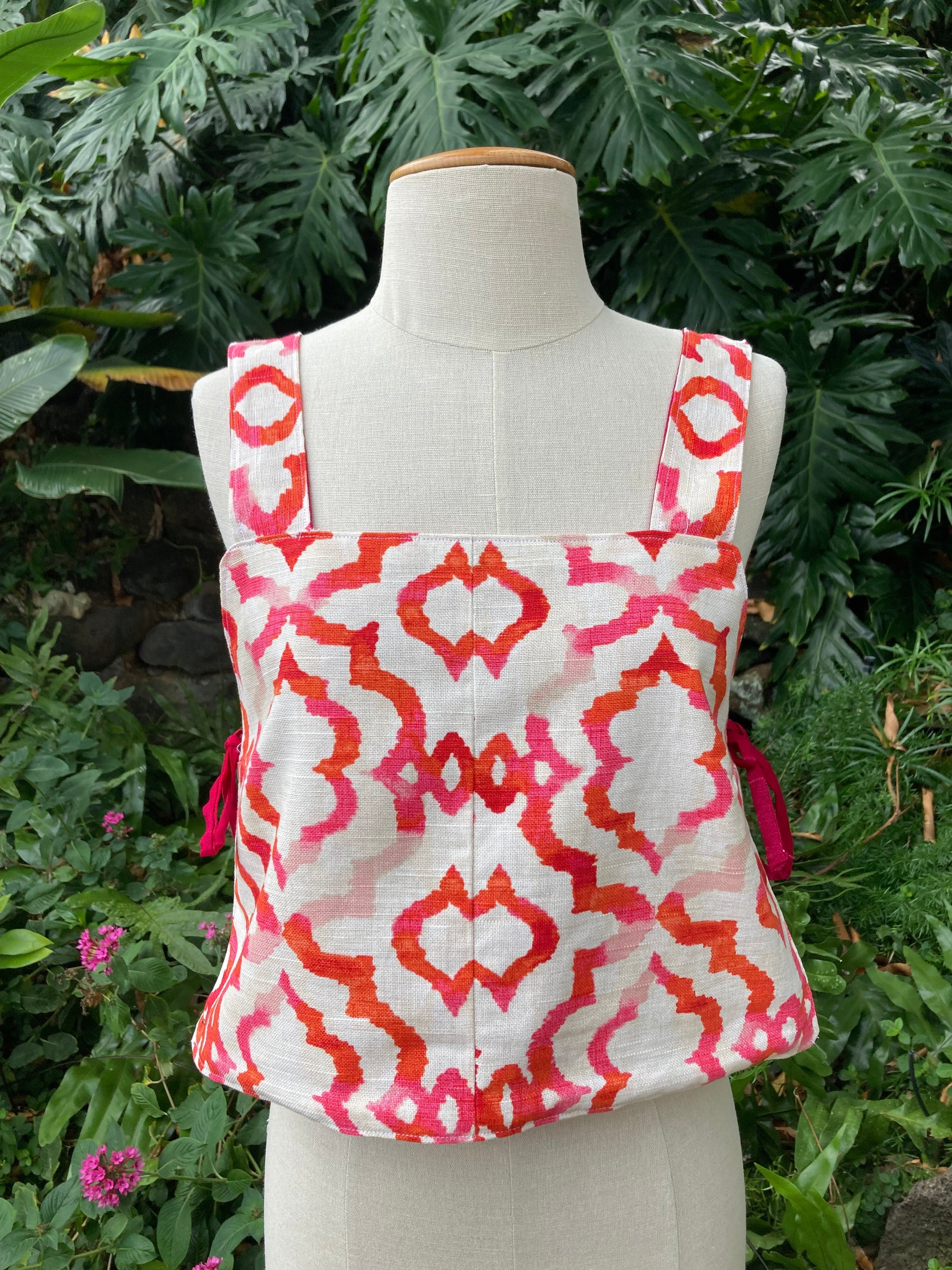 Reversible Side Tie Tank Top - Size 6 - Pink Pattern