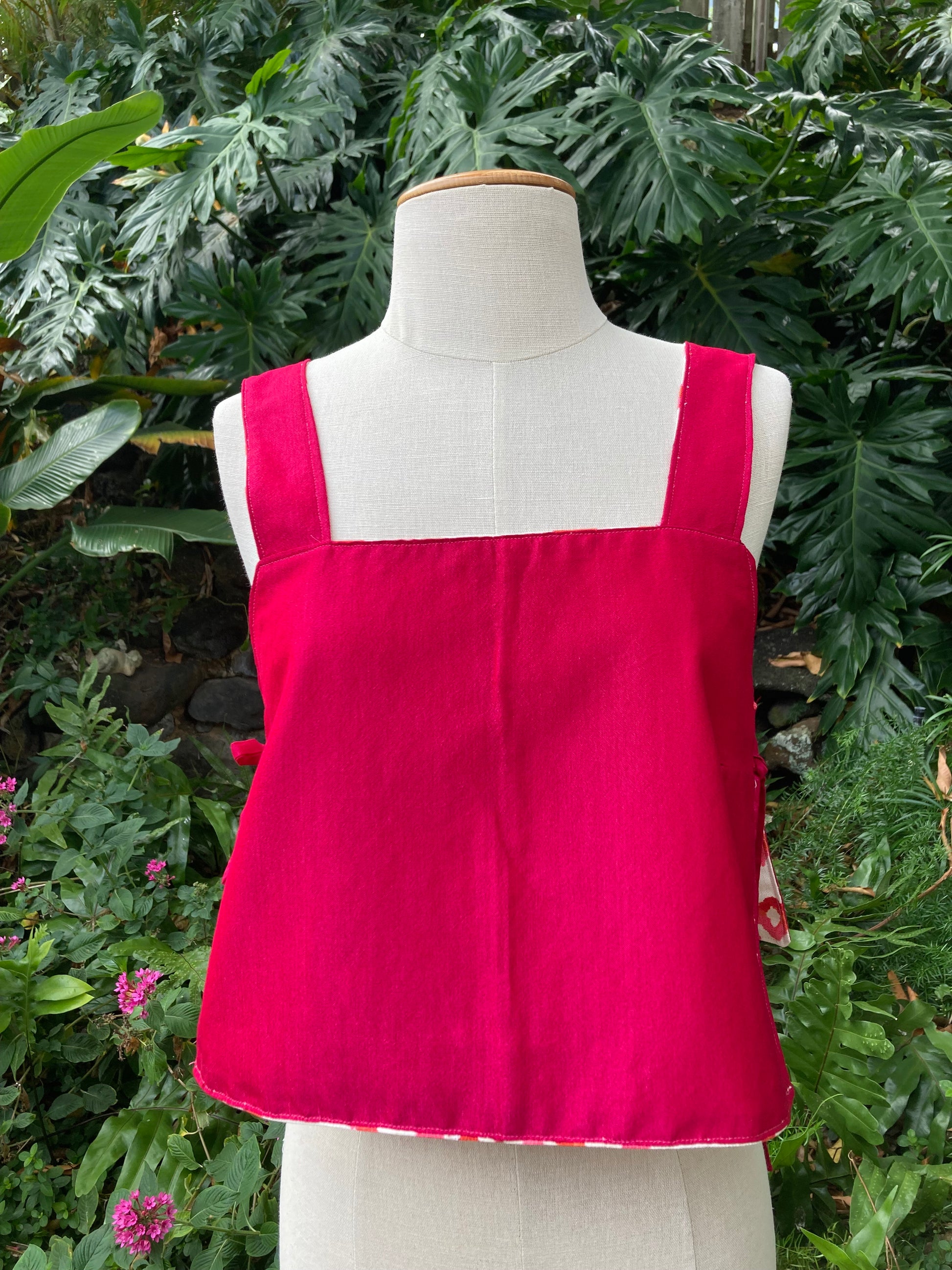 Reversible Side Tie Tank Top - Size 6 - Pink Pattern